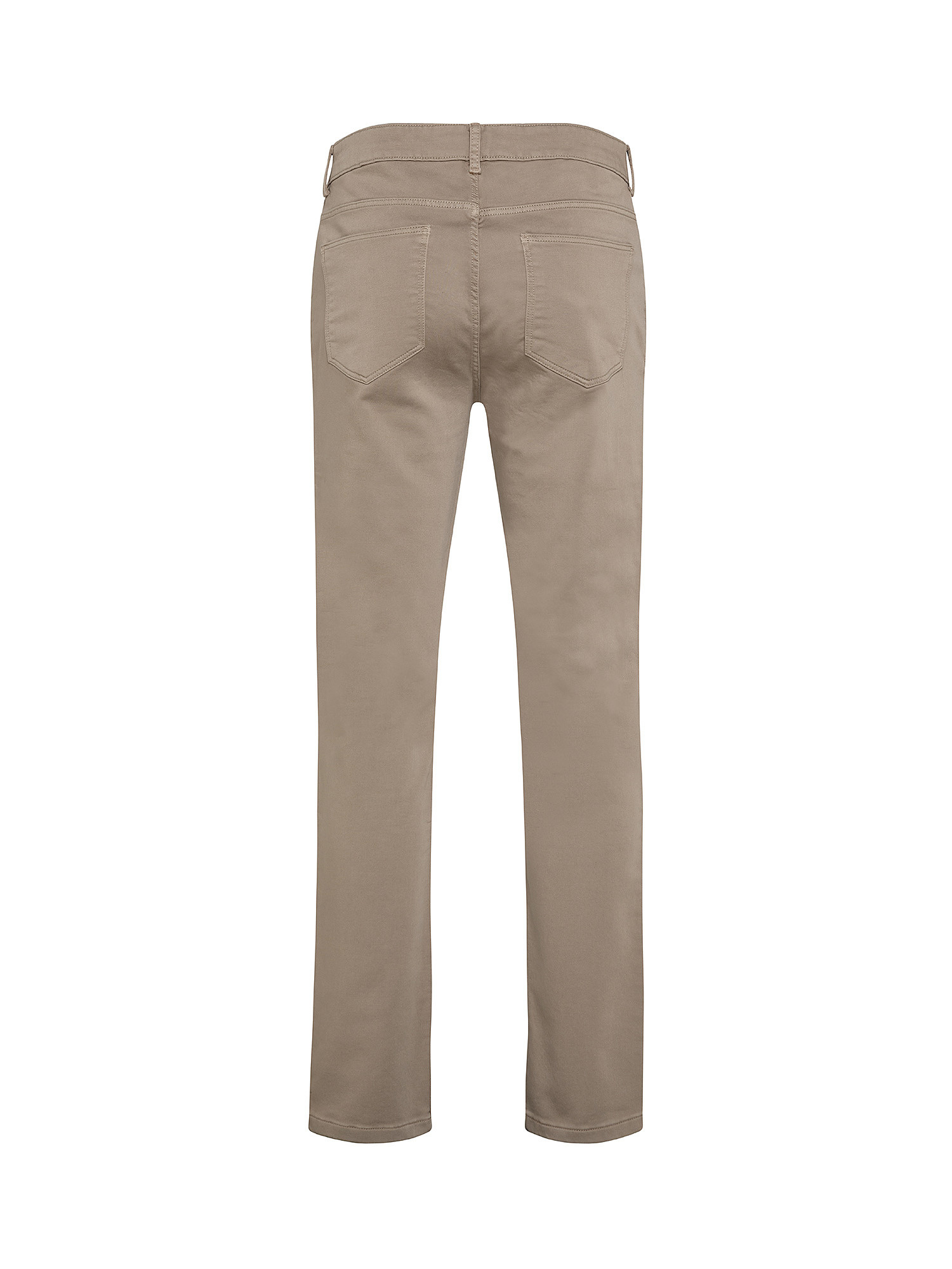 Pantalone 5 tasche slim in felpa, Beige, large