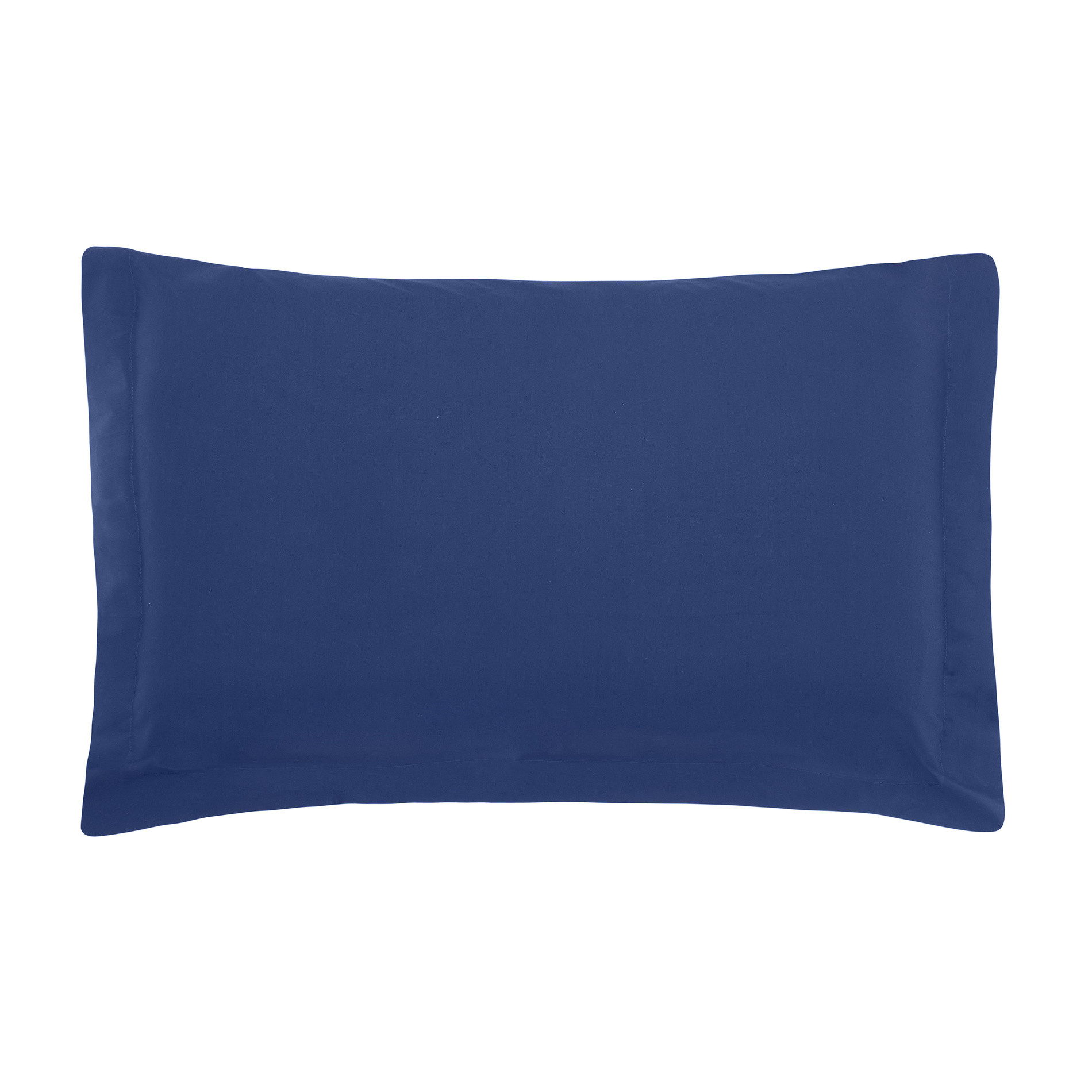 Zefiro solid colour pillowcase in percale., Blue, large image number 0