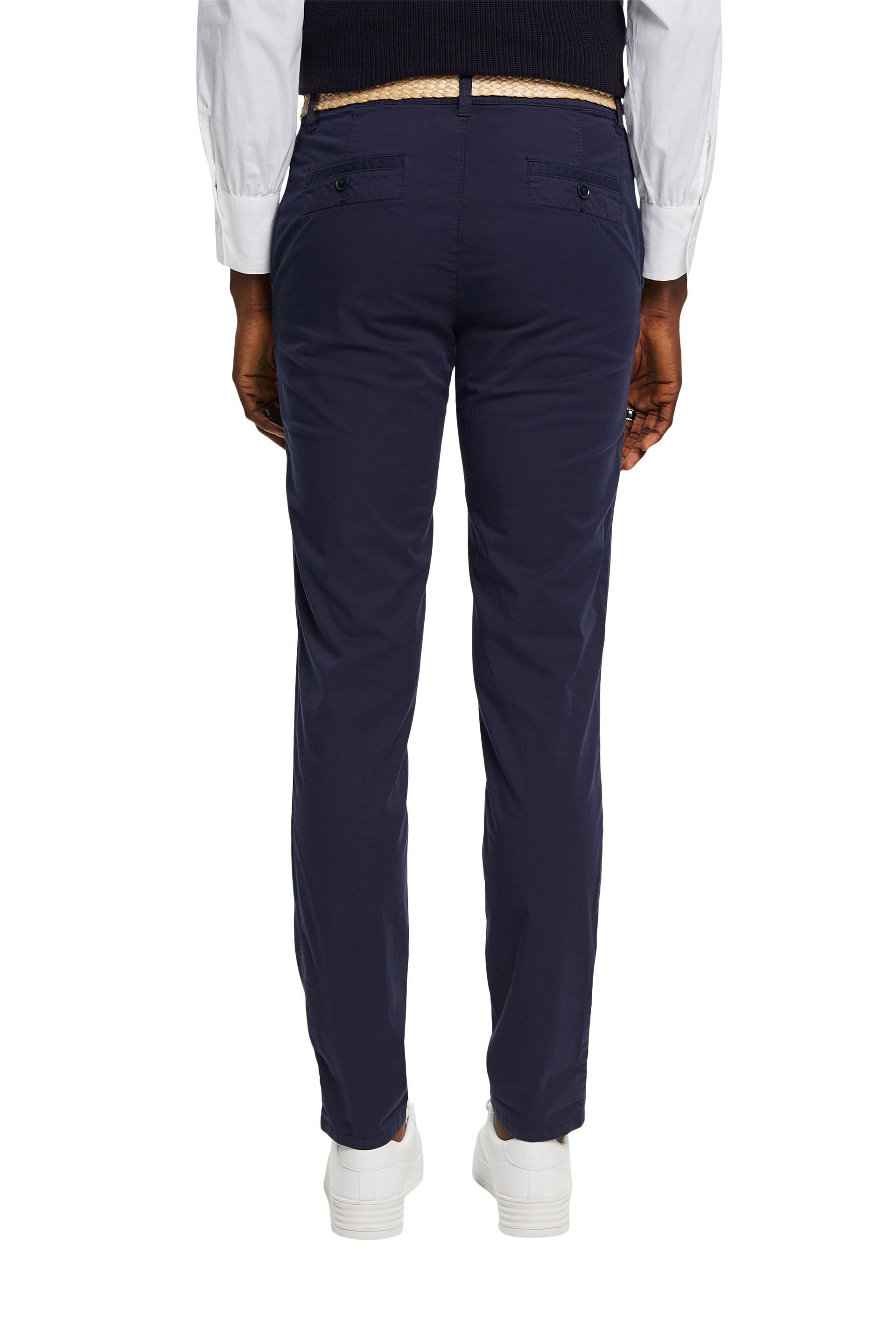 Esprit - Pantaloni chino cropped con cintura, Blu scuro, large image number 2