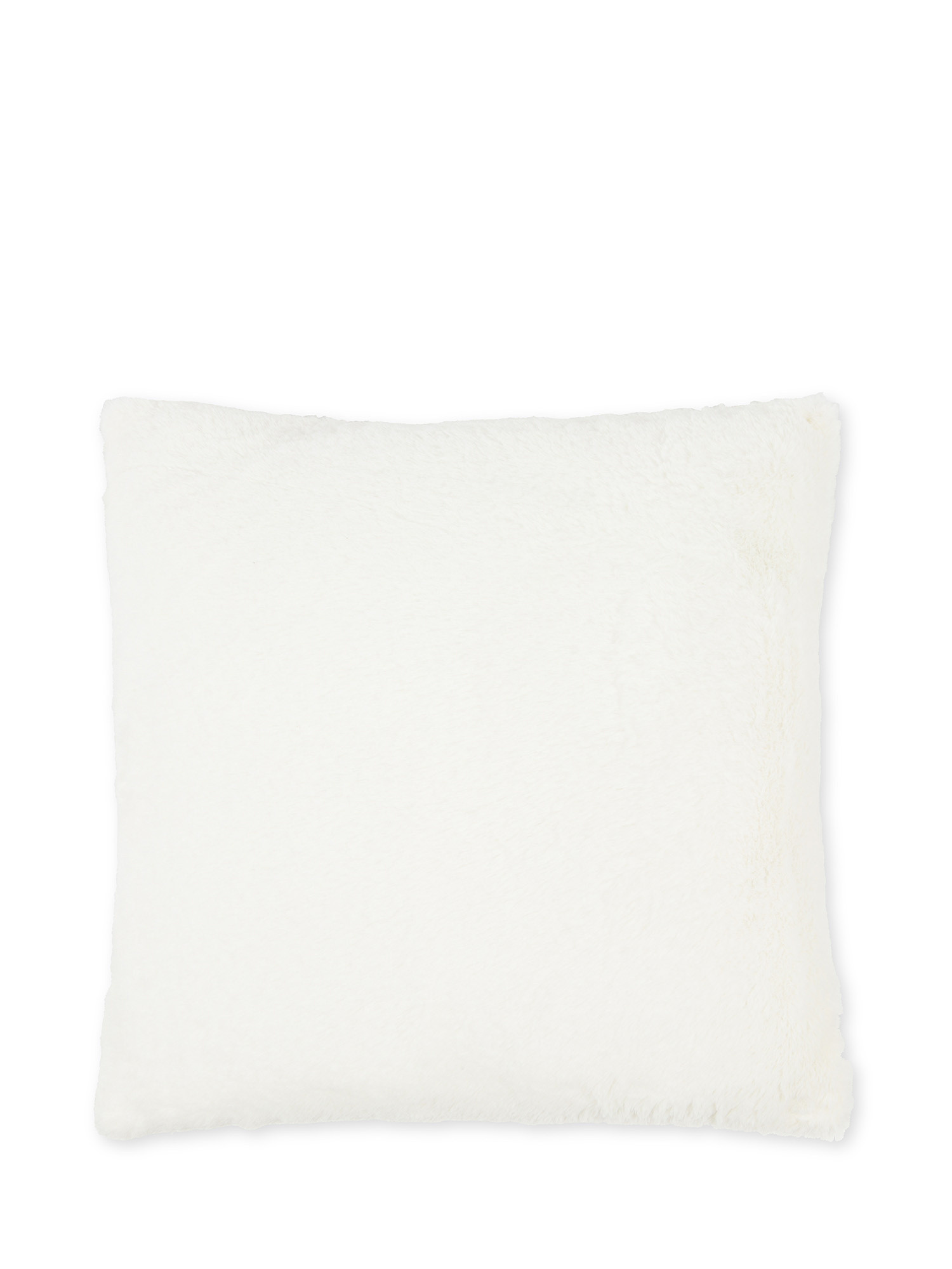 Fluffy cushion with embroidery 45x45cm, White, large image number 1