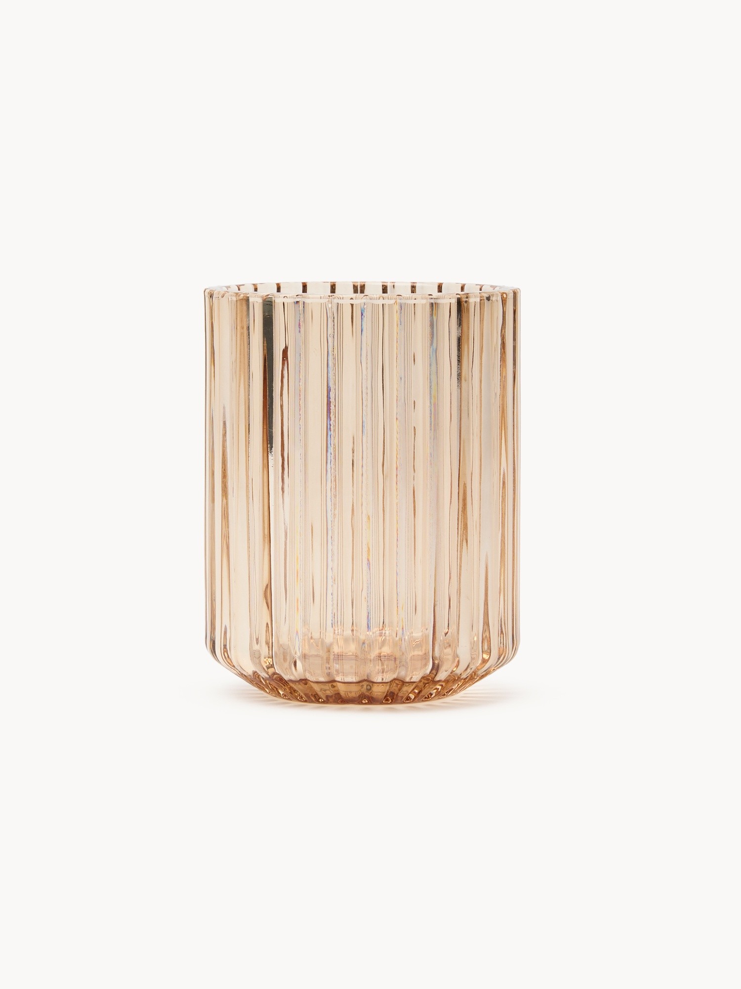 Fluted Glass Toothbrush Holder, Bronze Brown, large image number 0