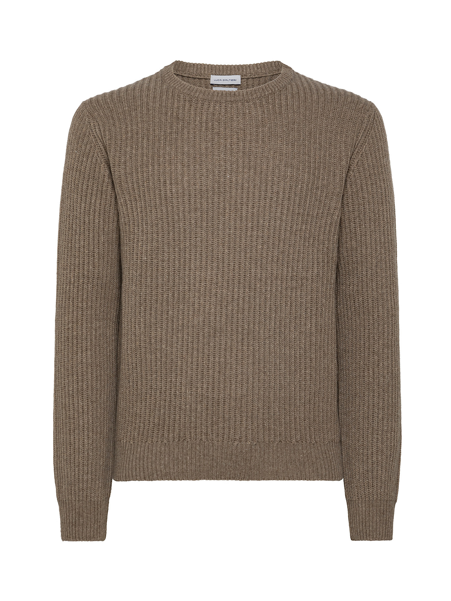 Crewneck sweater with noble fibers, Beige, large image number 0
