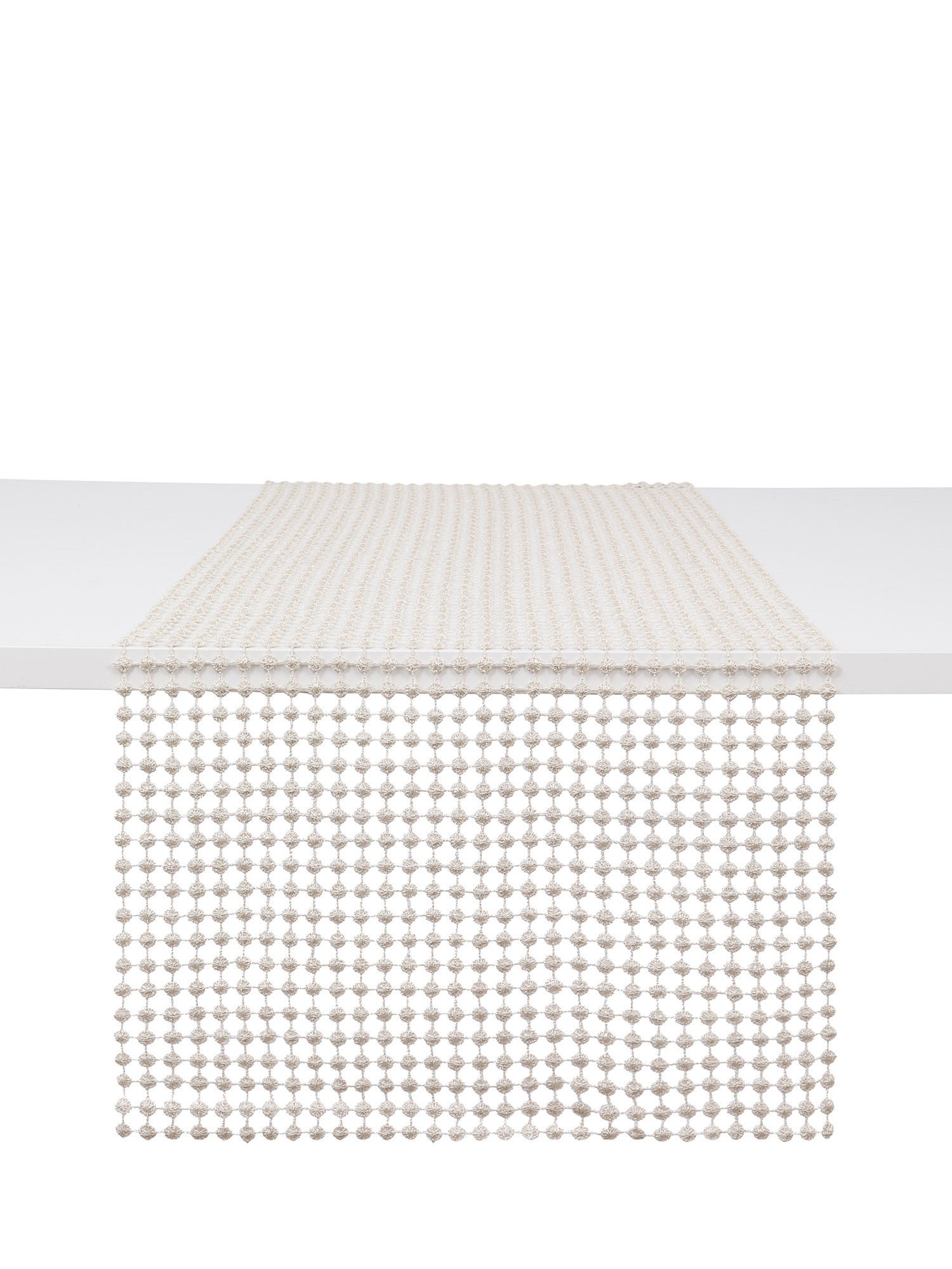 Runner with lurex dots embroidery, Light Beige, large image number 0