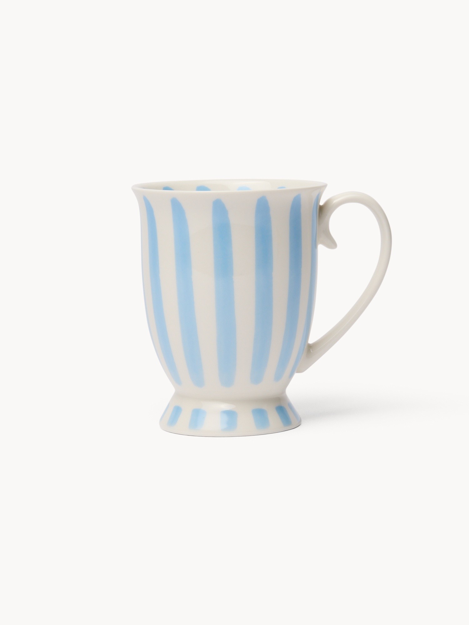 New Bone China Mug with Blue Stripes - Introductory Price, Bianco/Azzurro, large image number 0