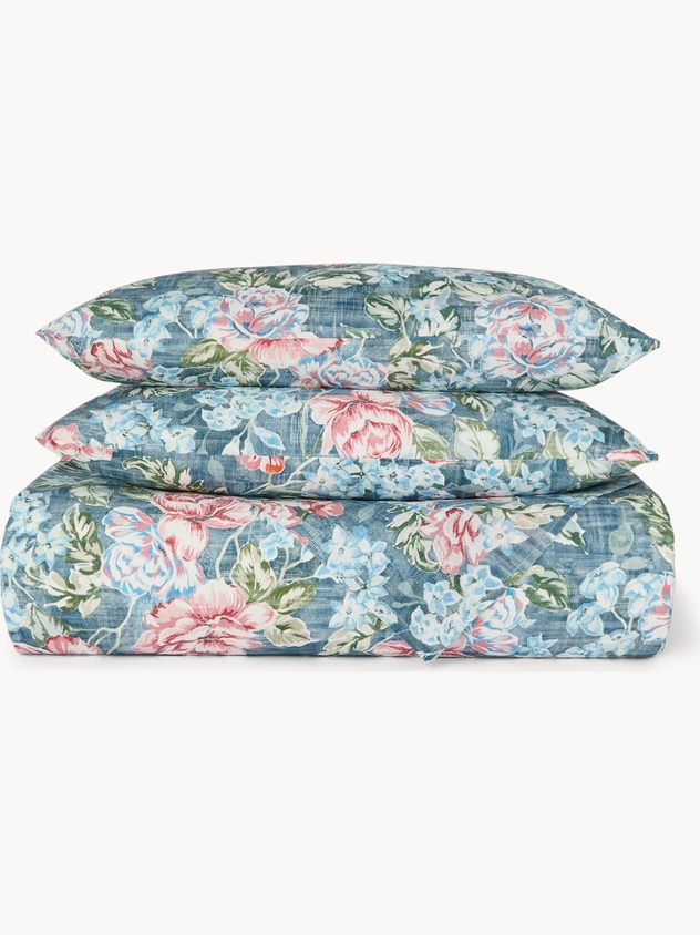 Parure lenzuolo in puro cotone fantasia floreale - Prezzo di lancio