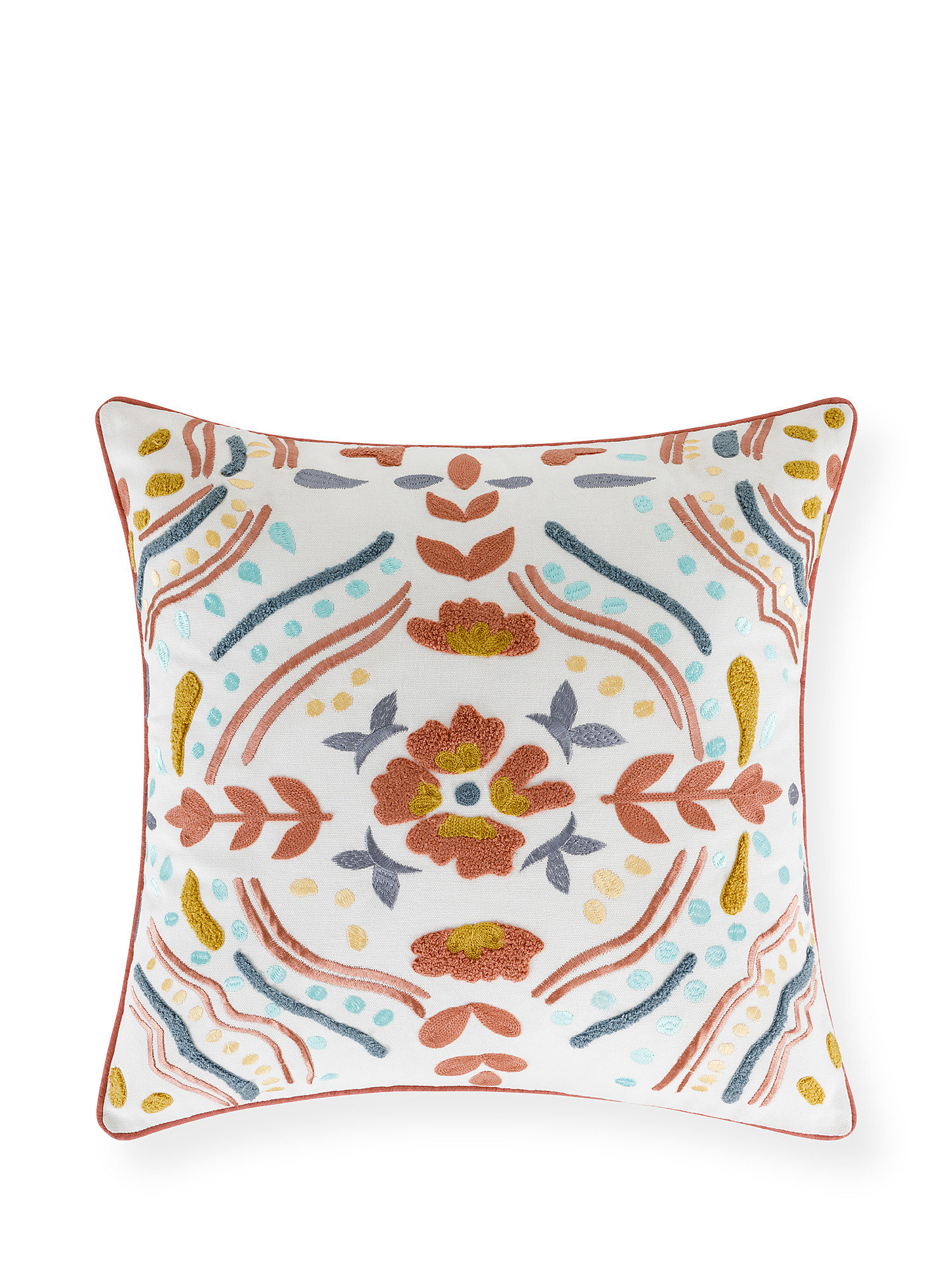 Cushion with ornamental embroidery 45x45cm, Multicolor, large image number 0