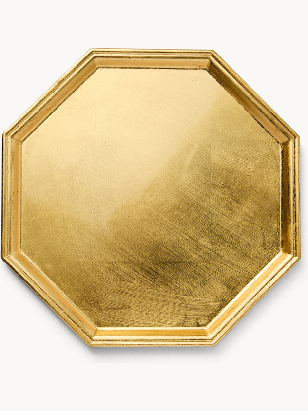 Vassoio ottagonale finitura oro