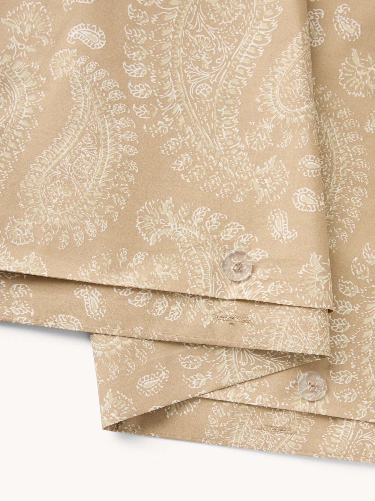 Parure copripiumino in cotone percalle fantasia paisley - Prezzo di lancio, Beige, large image number 1