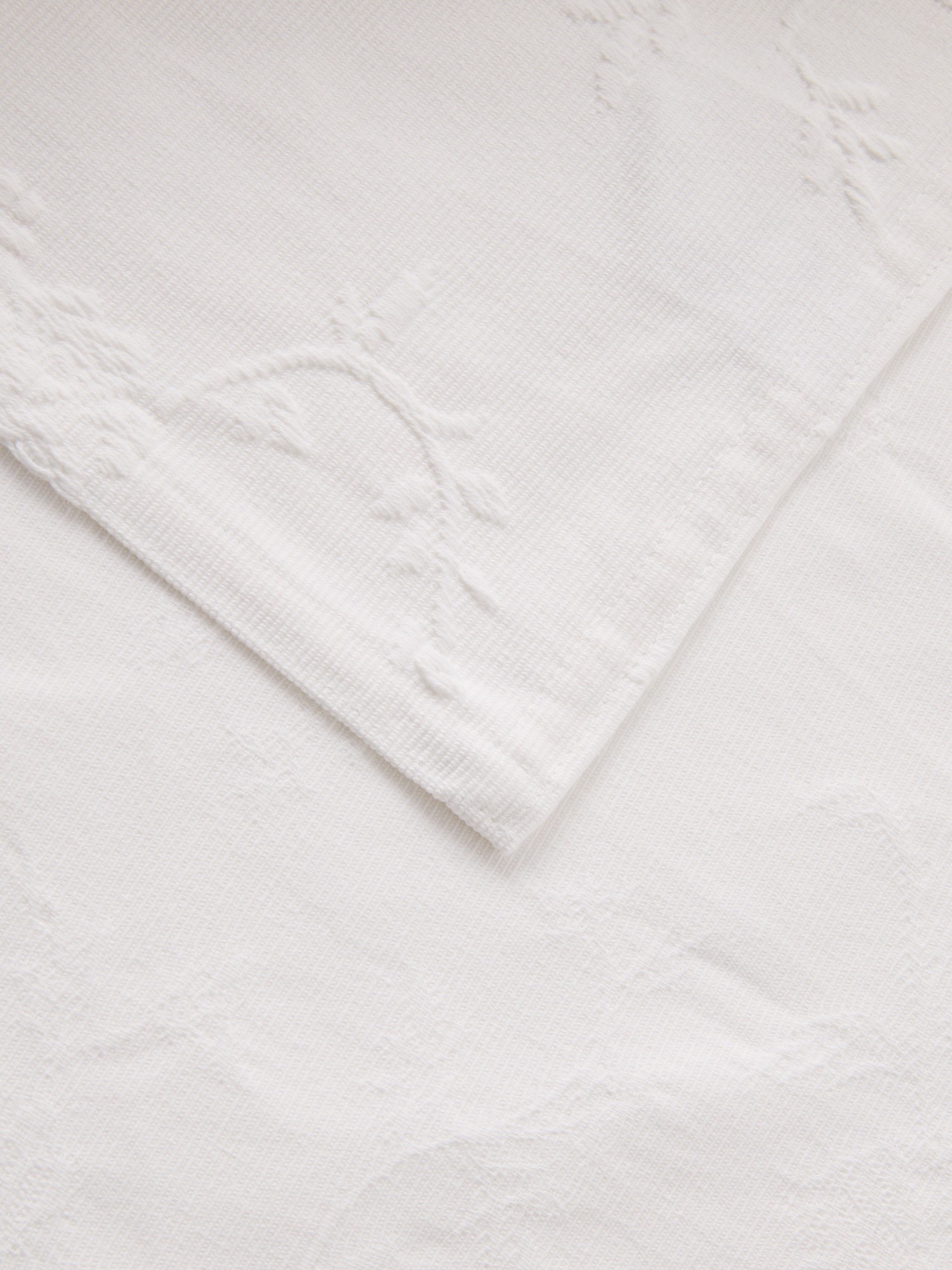 Copriletto in puro cotone motivo floreale, Bianco, large image number 1