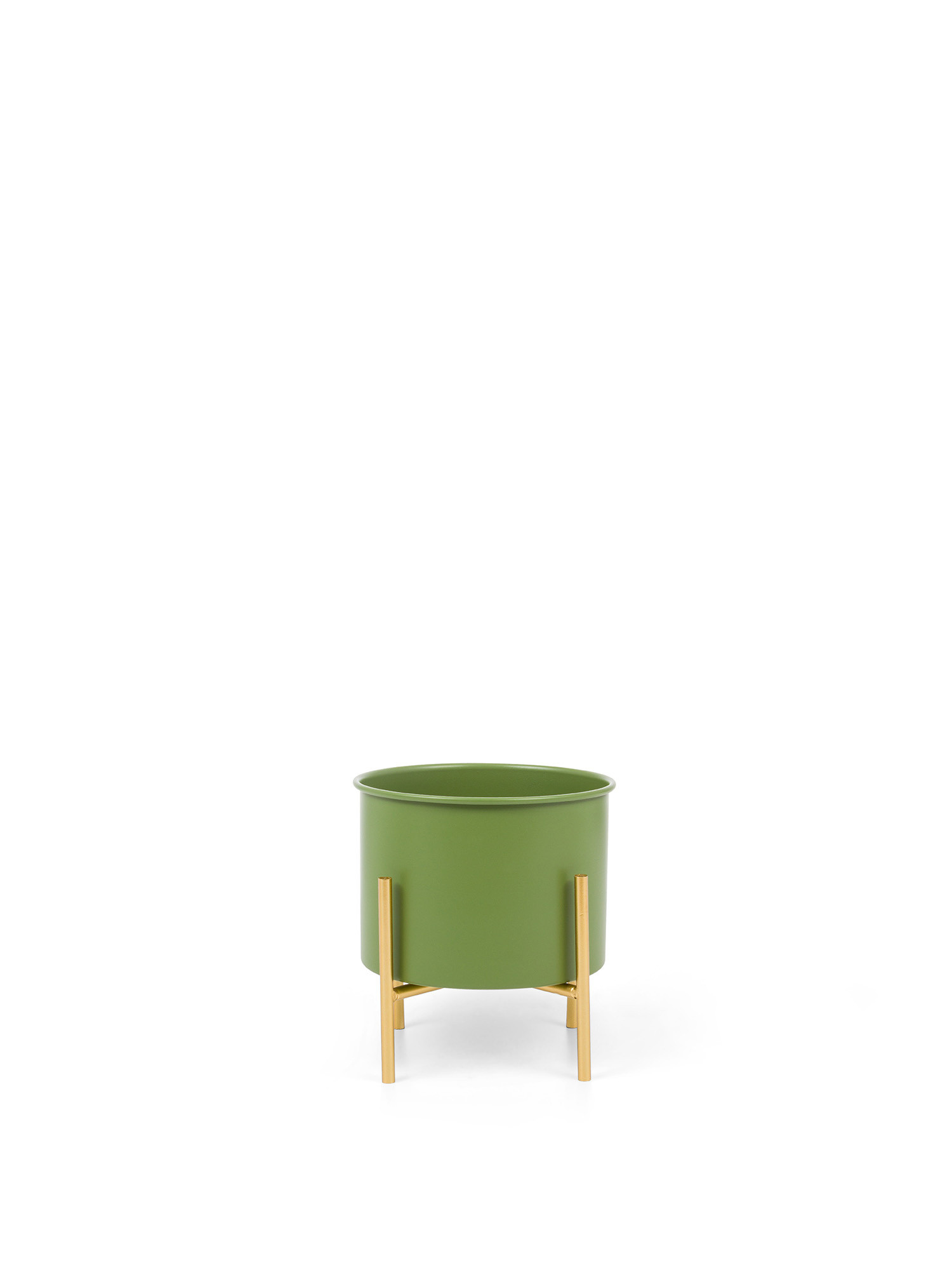 Cachepot in ferro verniciato, Verde, large image number 0