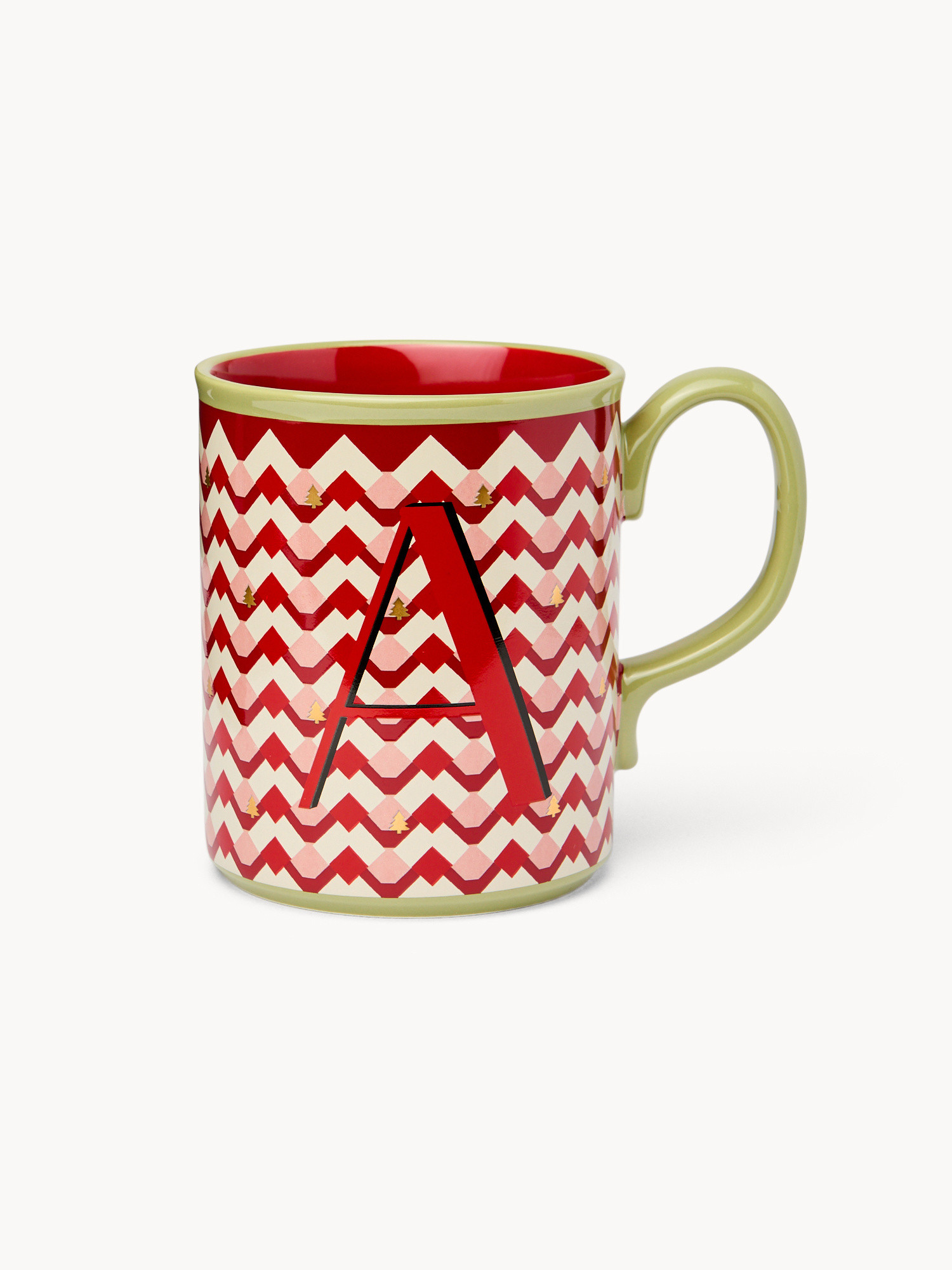 Mug in ceramica lettera A, Rosso, large image number 0