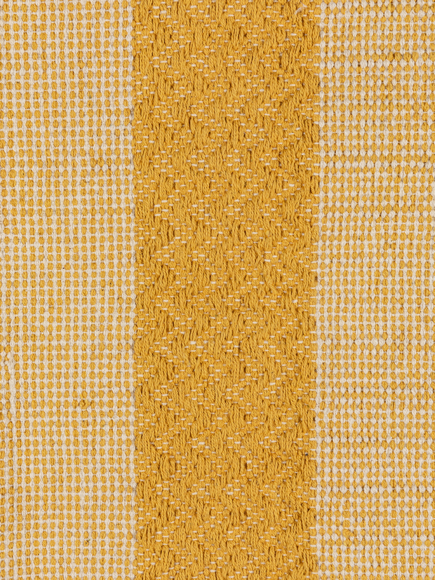 Pure cotton striped kitchen rug, Yellow, large image number 1