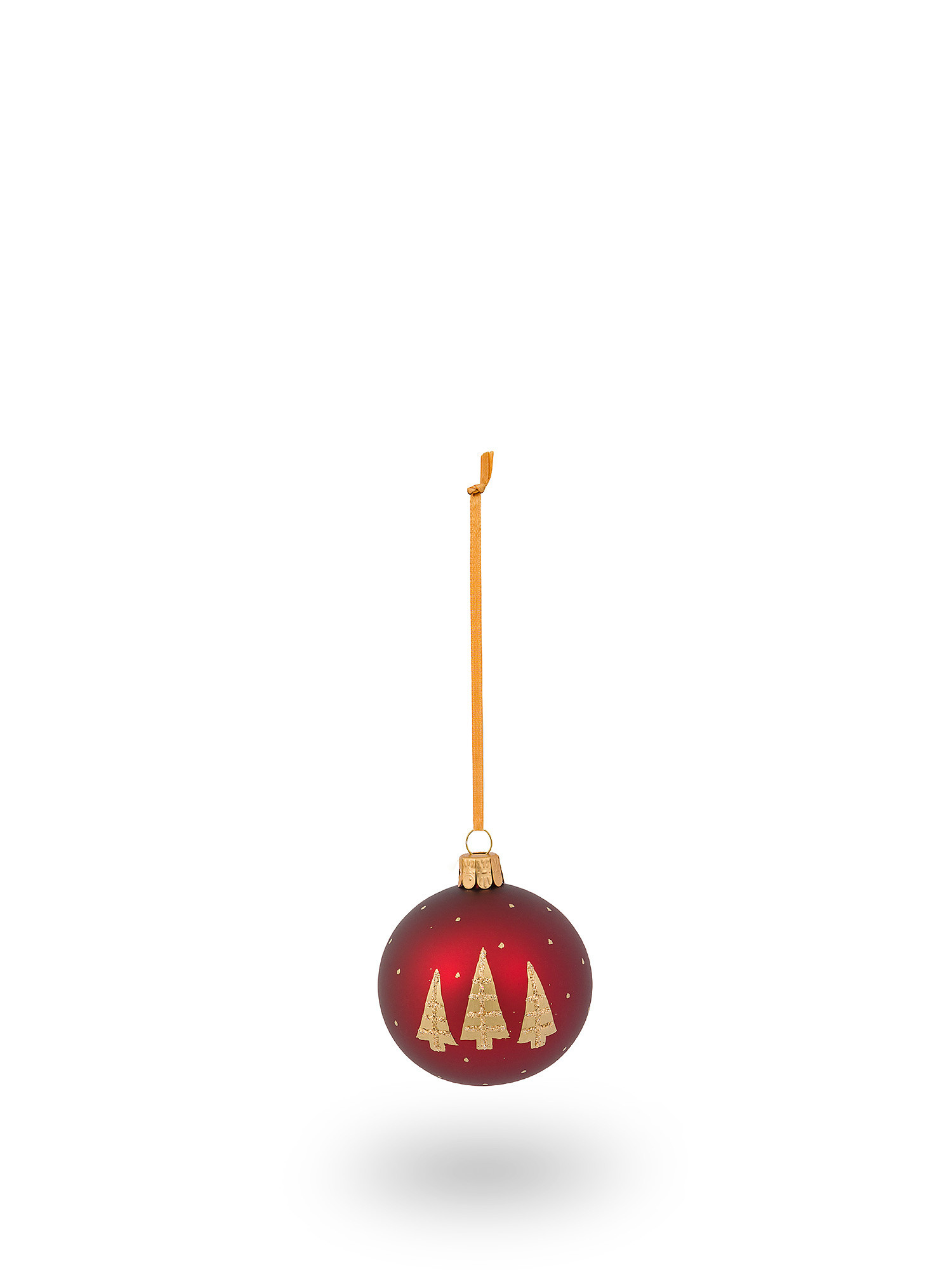 Sfera in vetro soffiato a bocca e decorata a mano da artigiani europei, Rosso bordeaux, large image number 0
