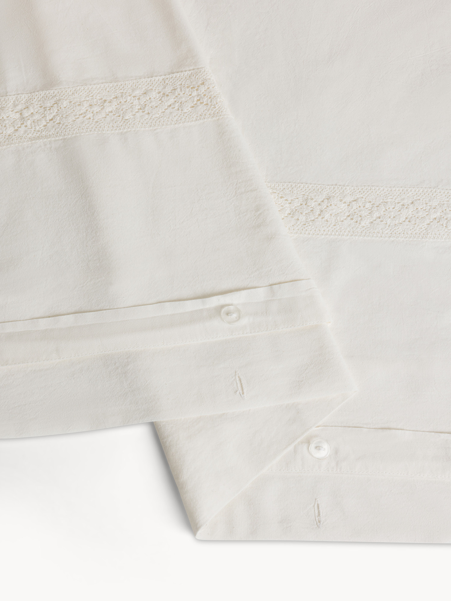 Washable cotton duvet cover crochet application, White, large image number 2