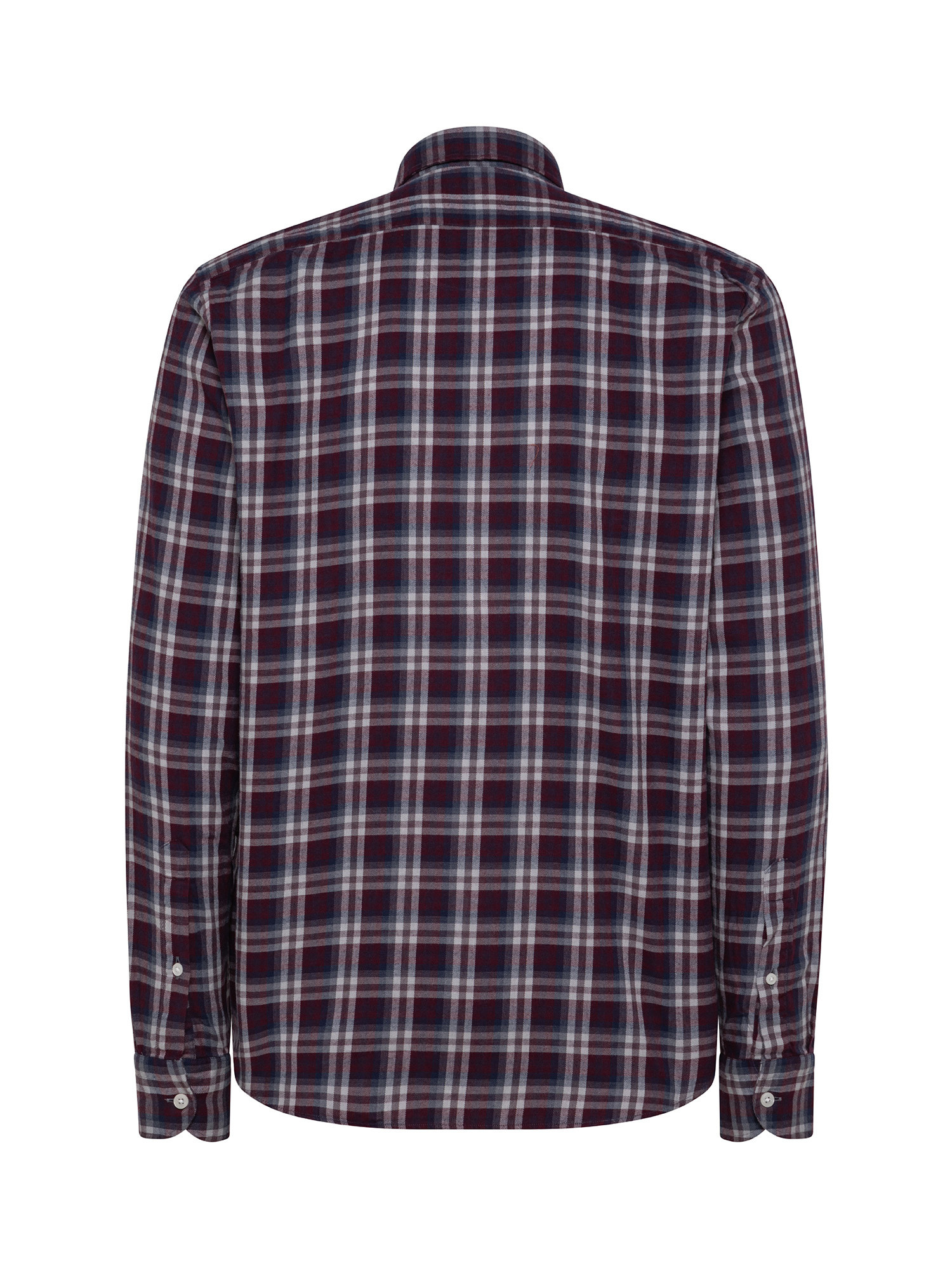 Tailor fit shirt in soft organic cotton flannel, Red, large image number 1