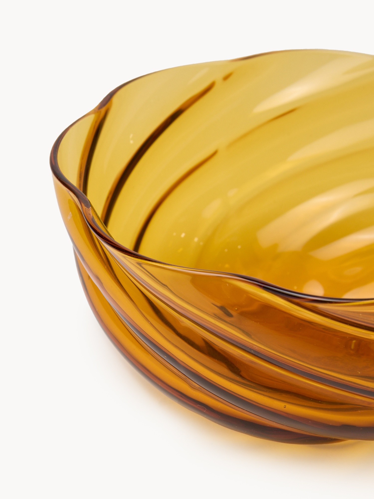 Amber Glass Bowl, Orange Amber, large image number 1