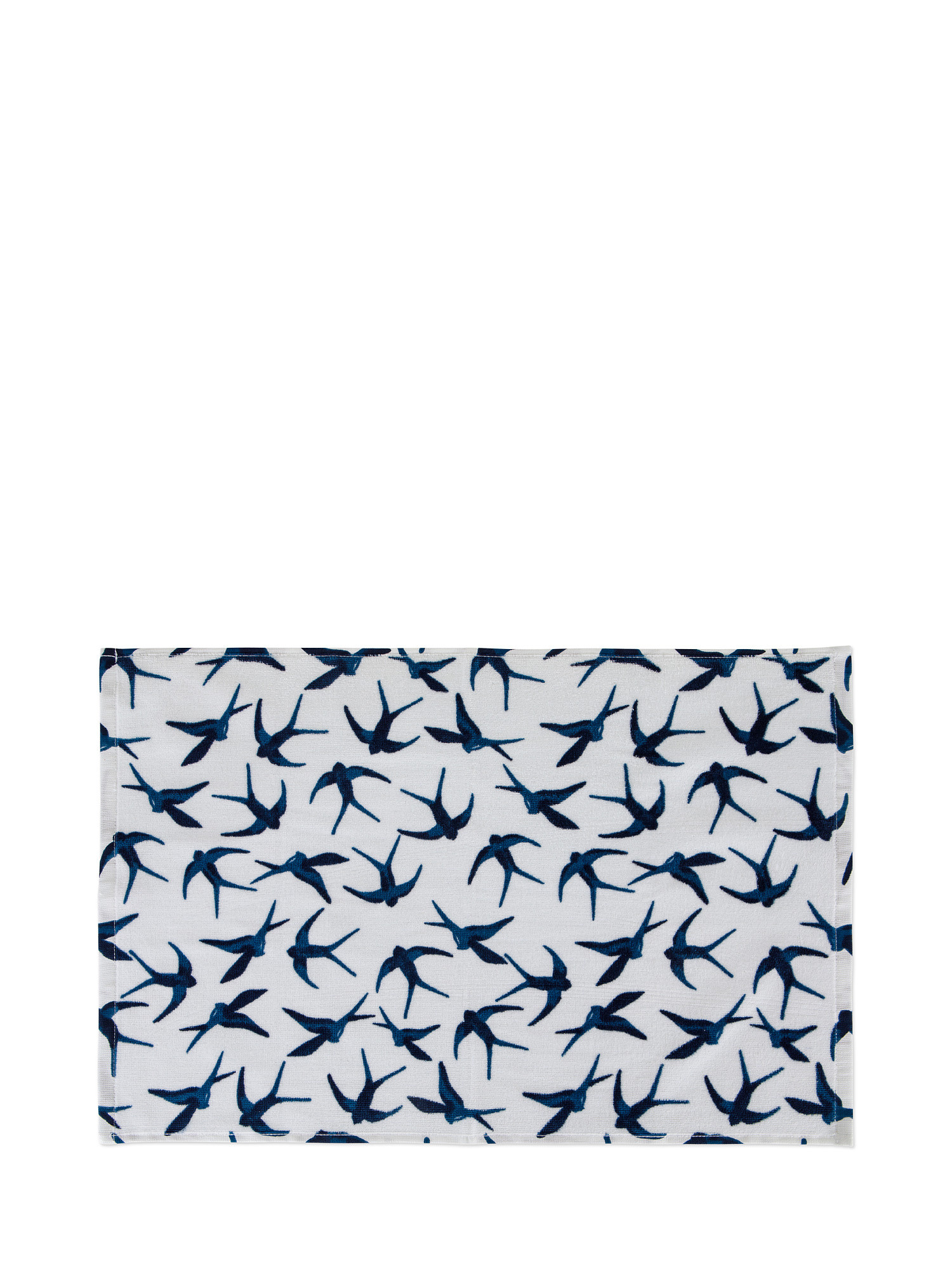 Asciugamano cotone velour motivo rondini, Bianco, large image number 1
