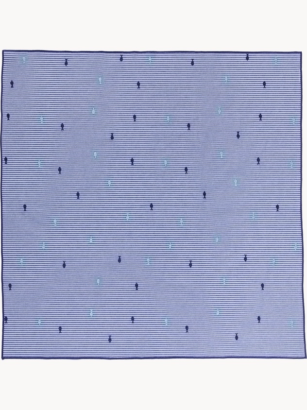 Centrotavola in cotone a righe ricamo pesciolini