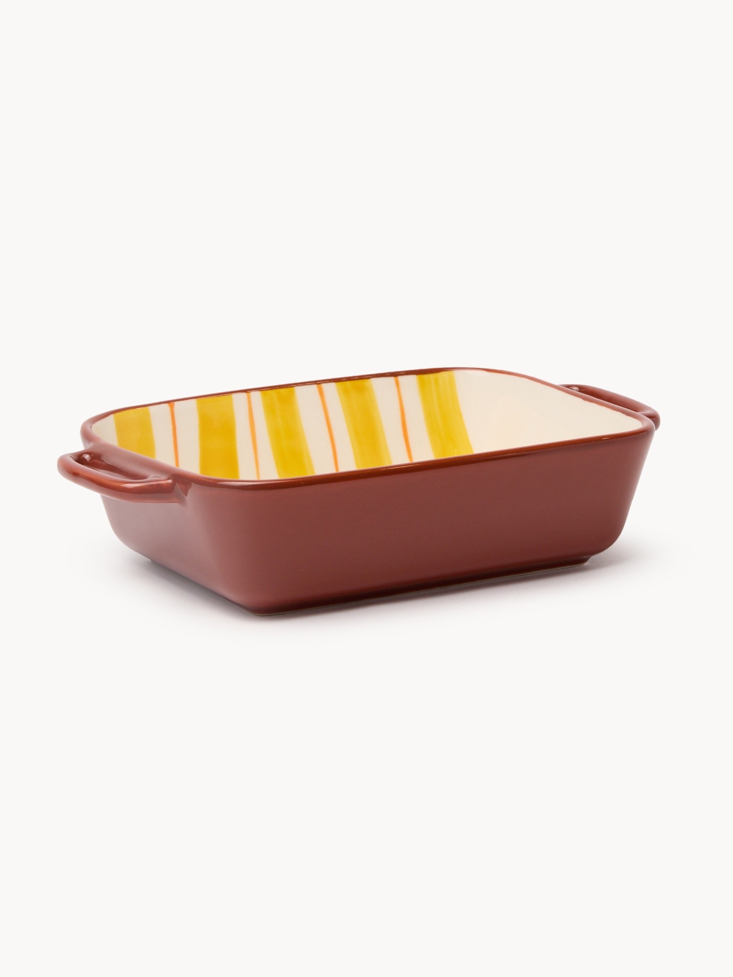 Ceramic baking dish with handles, Yellow, large image number 0