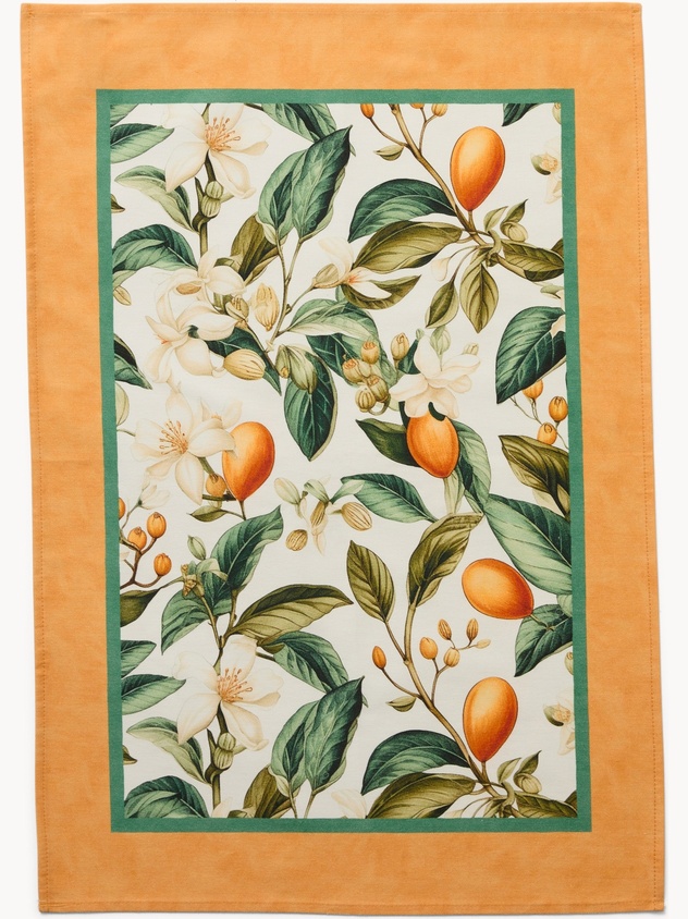 Strawberry-print cotton dishcloth by Tessitura Randi