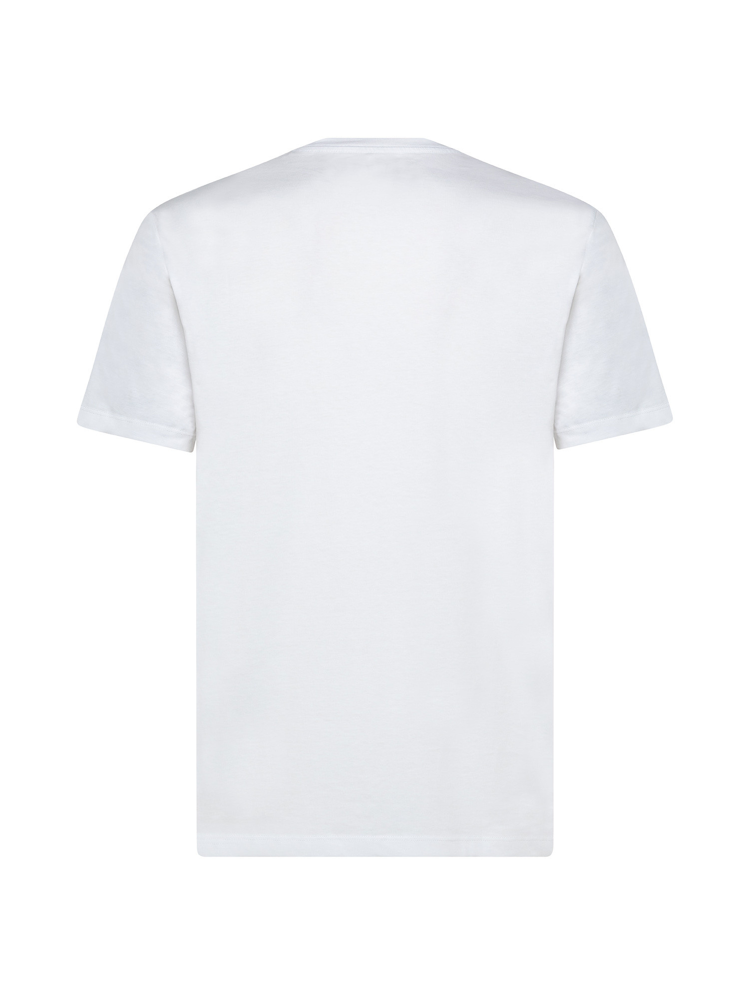 T-shirt con stampa logo, Bianco, large