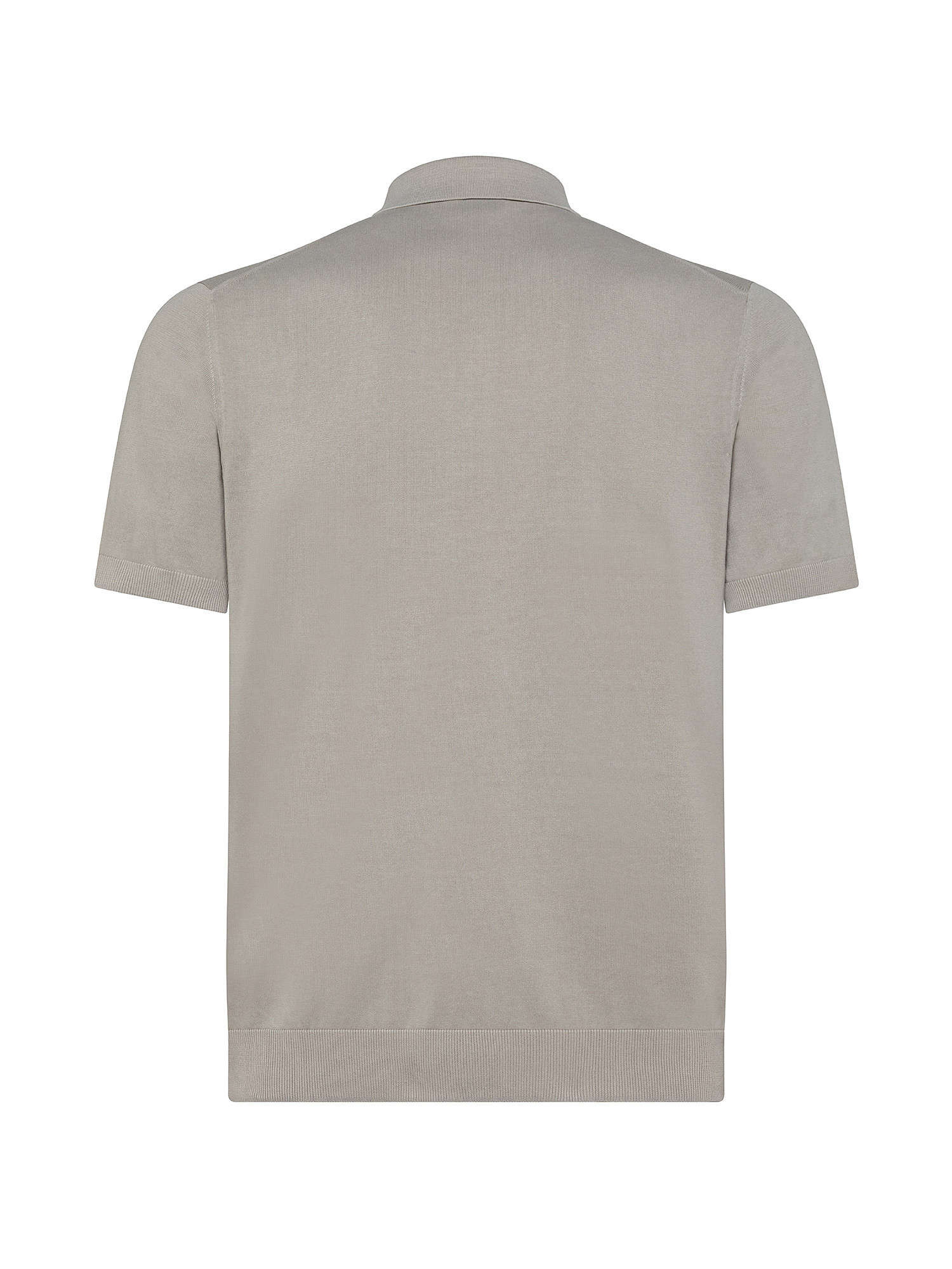 Cotton knit polo shirt, Light Grey, large image number 1