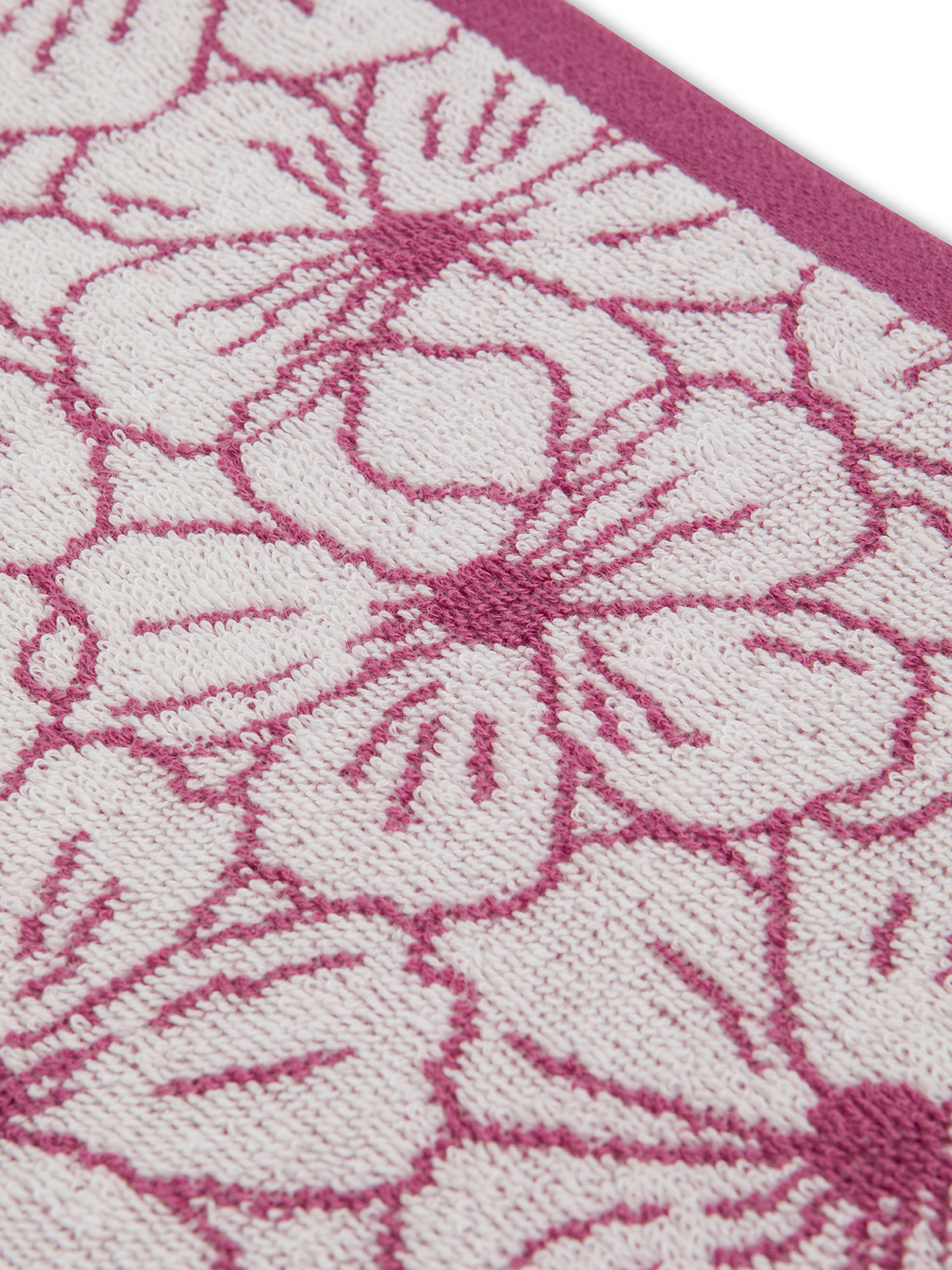 Asciugamano in spugna di cotone motivo fiori, Viola malva, large image number 2