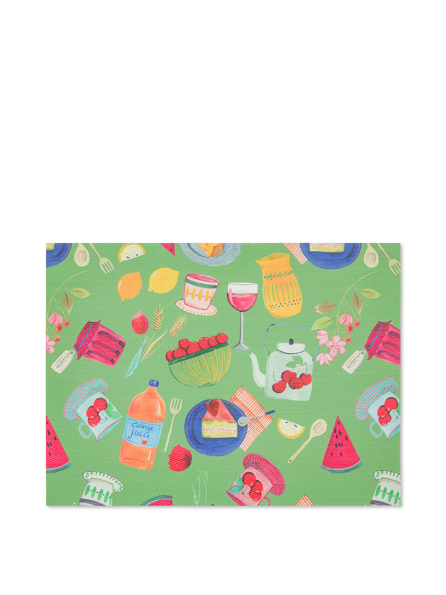 PVC napkin with picnic print, Multicolor, large image number 0