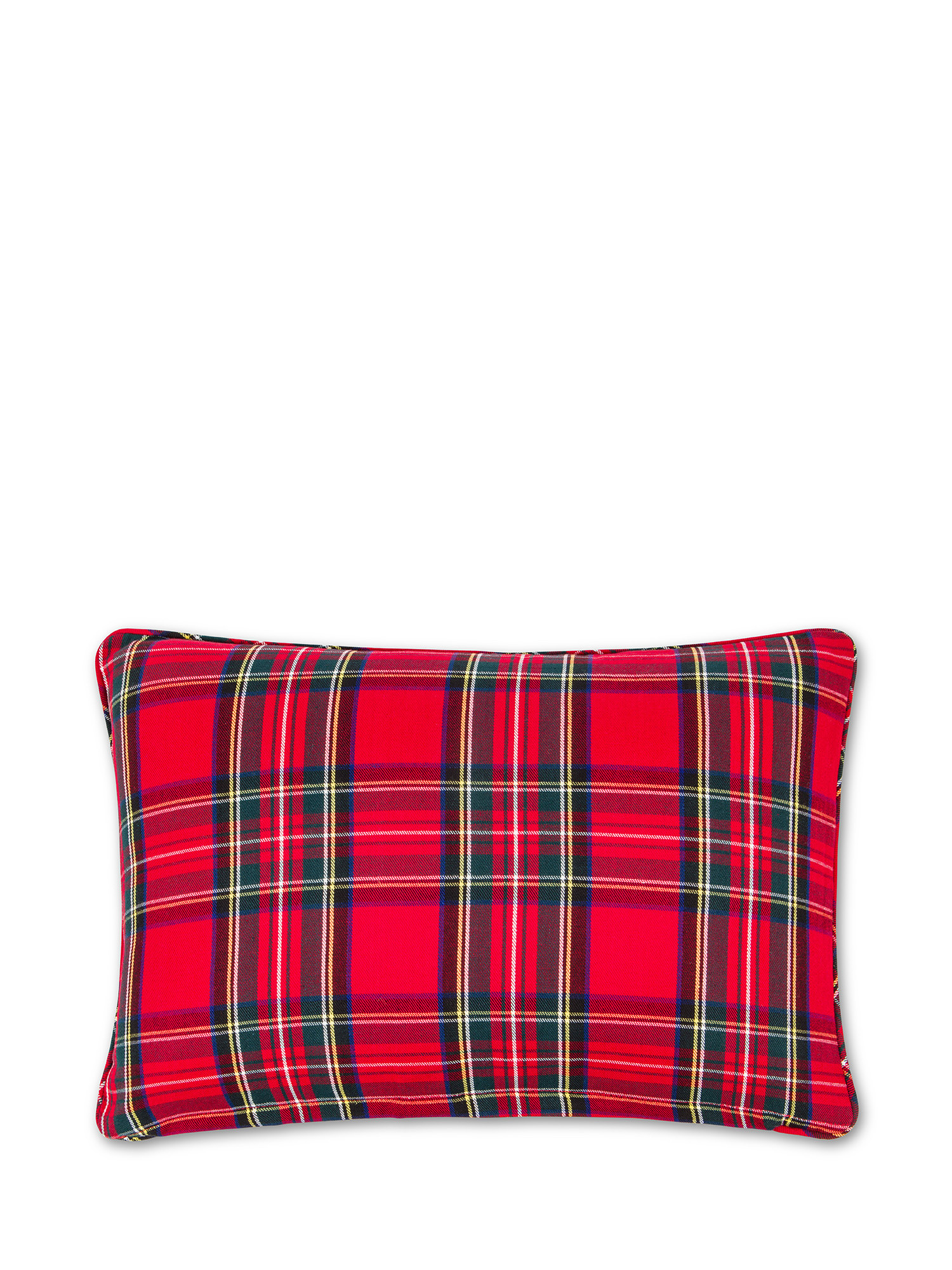 Tartan cotton cushion 35x50cm, Red, large image number 0