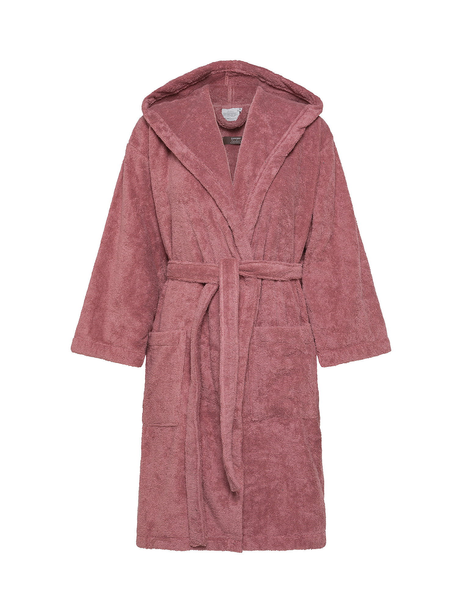 Zefiro solid color 100% cotton bathrobe, Pink, large image number 0