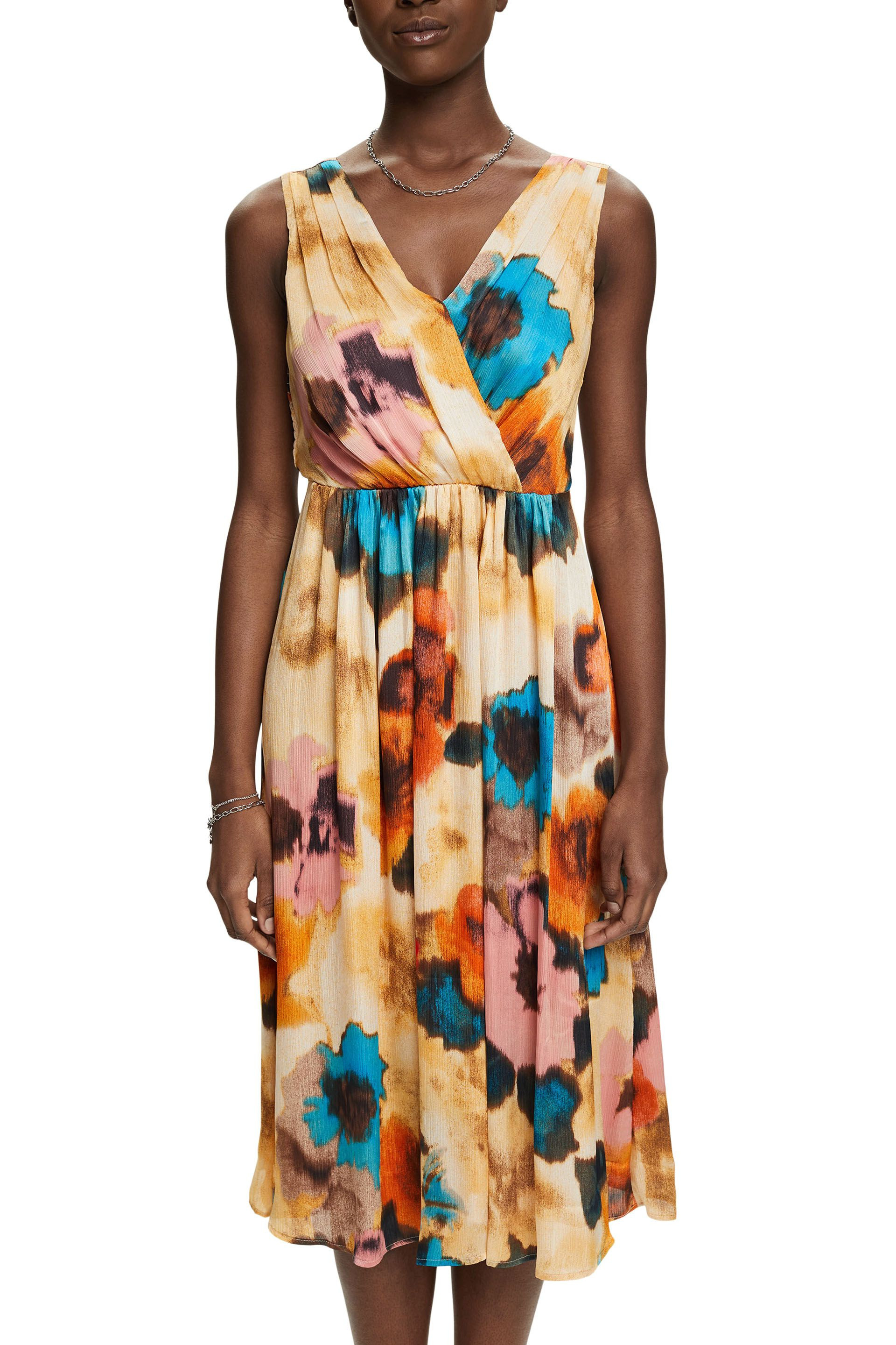 Esprit - Dress with all over floral print, Light Beige, large image number 2