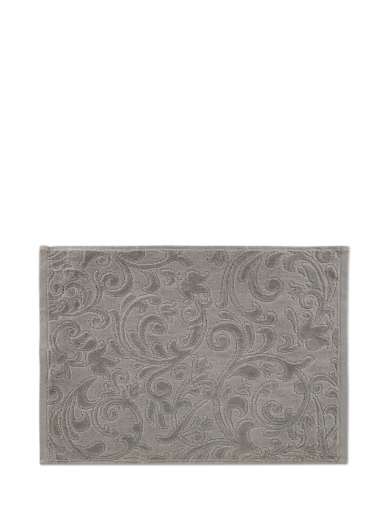 Pure cotton towel with flower pattern, Grey, large image number 1