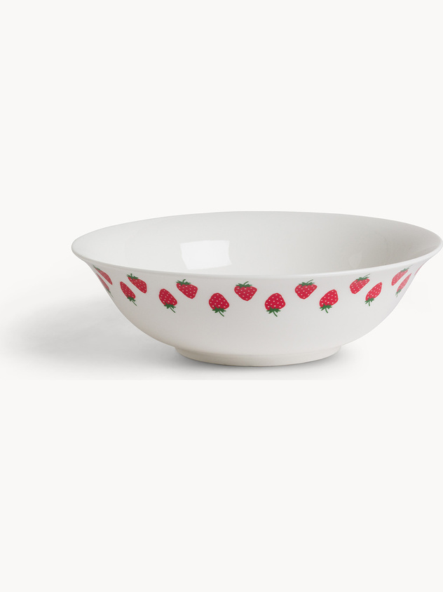 New bone china salad bowl strawberry motif