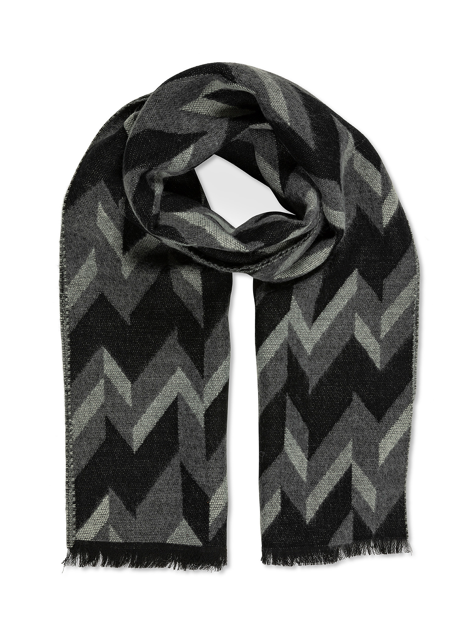 Stole with zigzag pattern, Grey, large image number 0