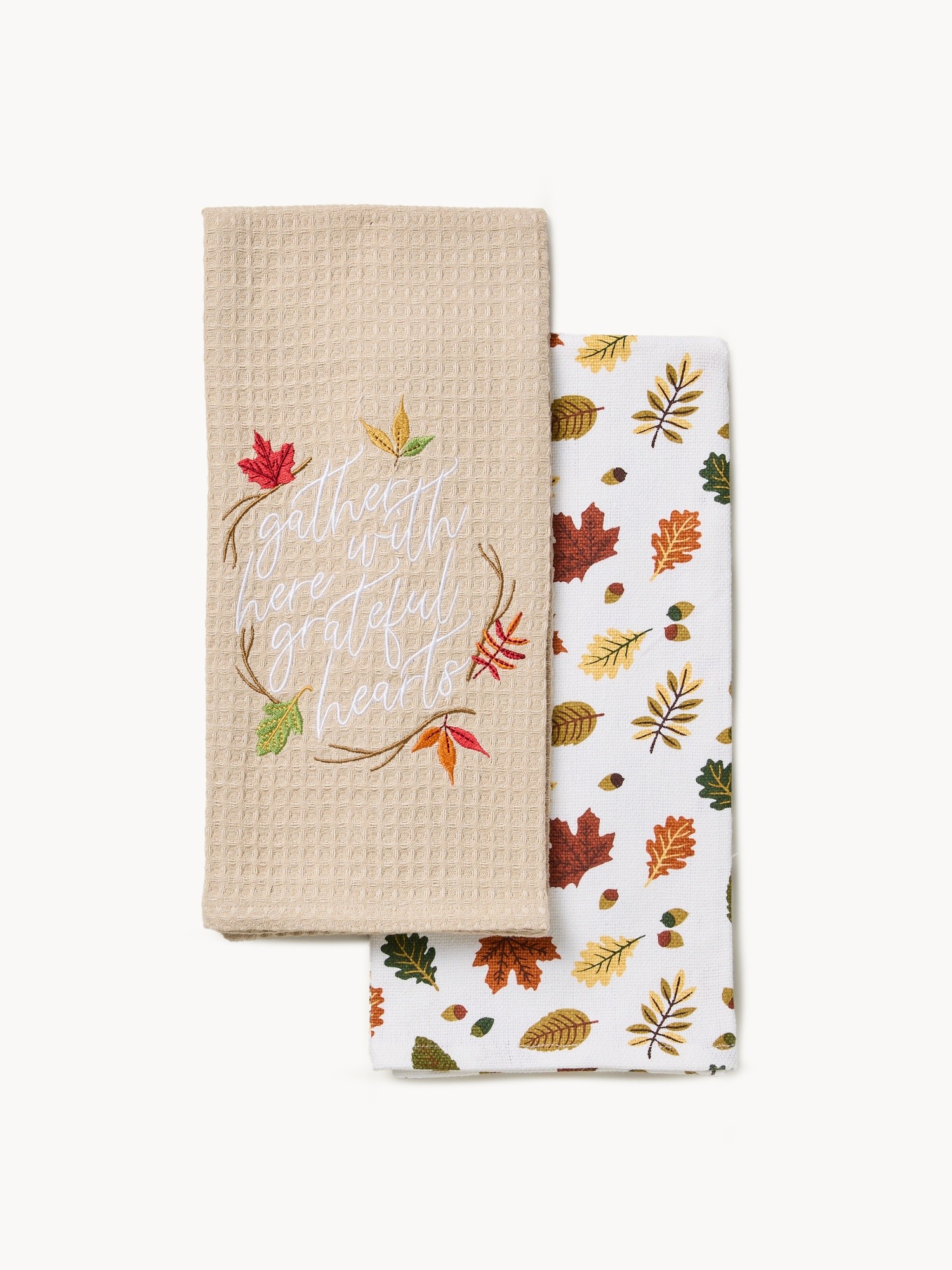 Set of 2 embroidered and printed dishcloths, Multicolor, large image number 0
