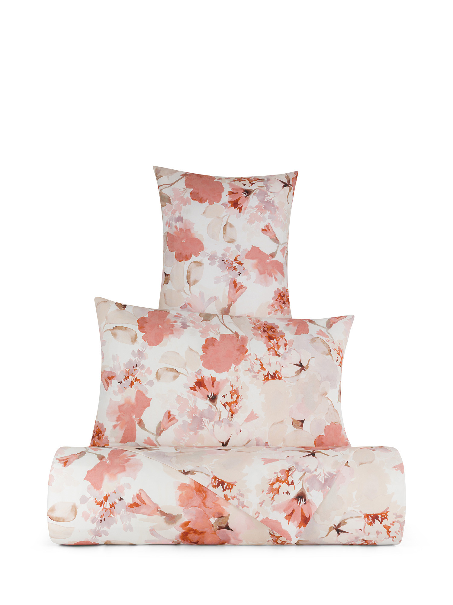 Floral patterned cotton duvet cover set, Multicolor, large image number 0