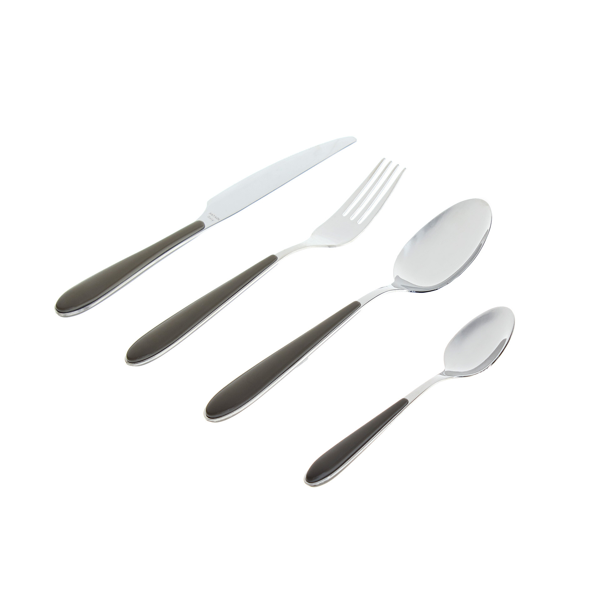 Stainless steel and plastic teaspoon, Dark Grey, large image number 1