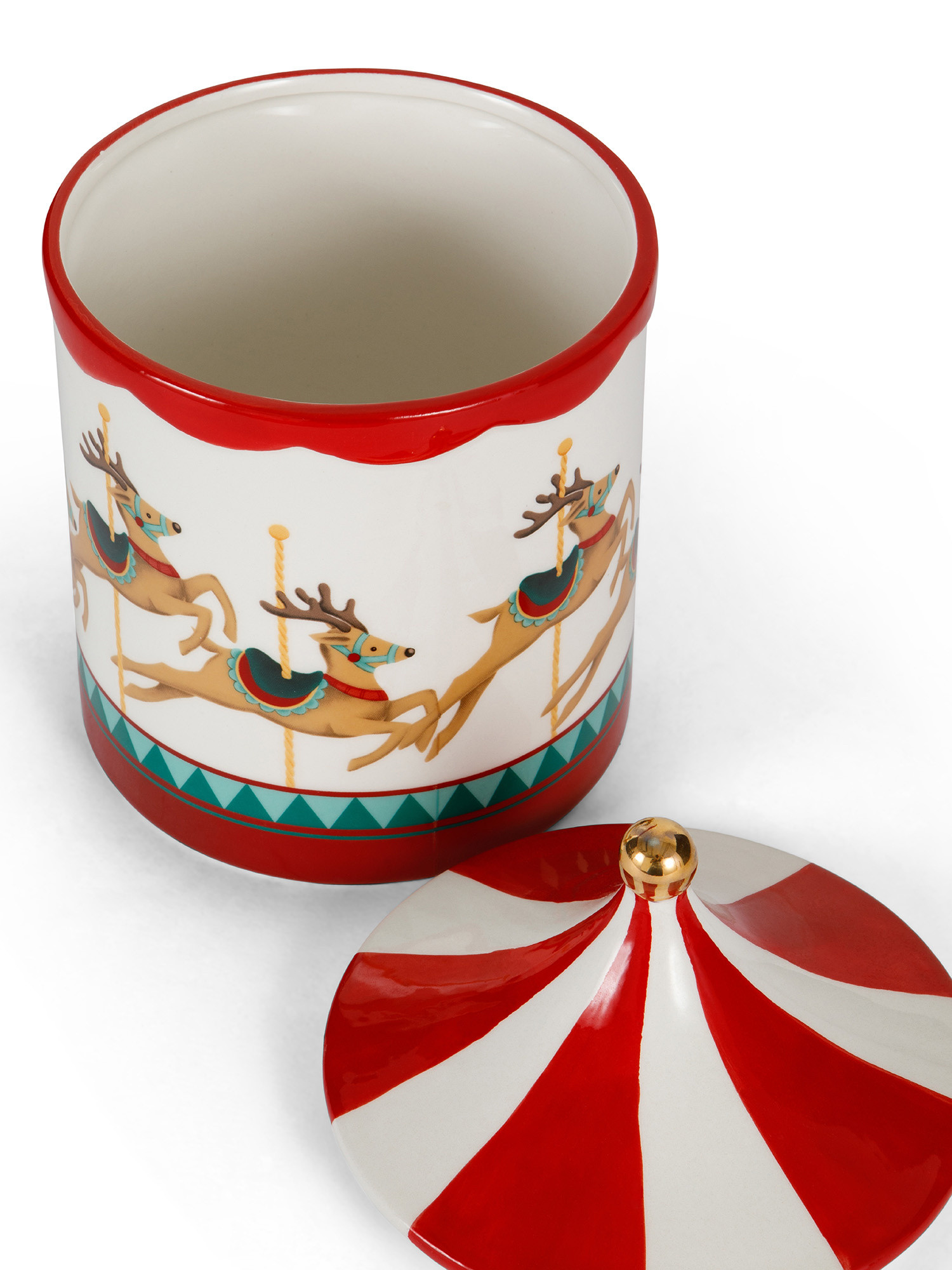 Biscottiera ceramica motivo circo, Multicolor, large image number 1