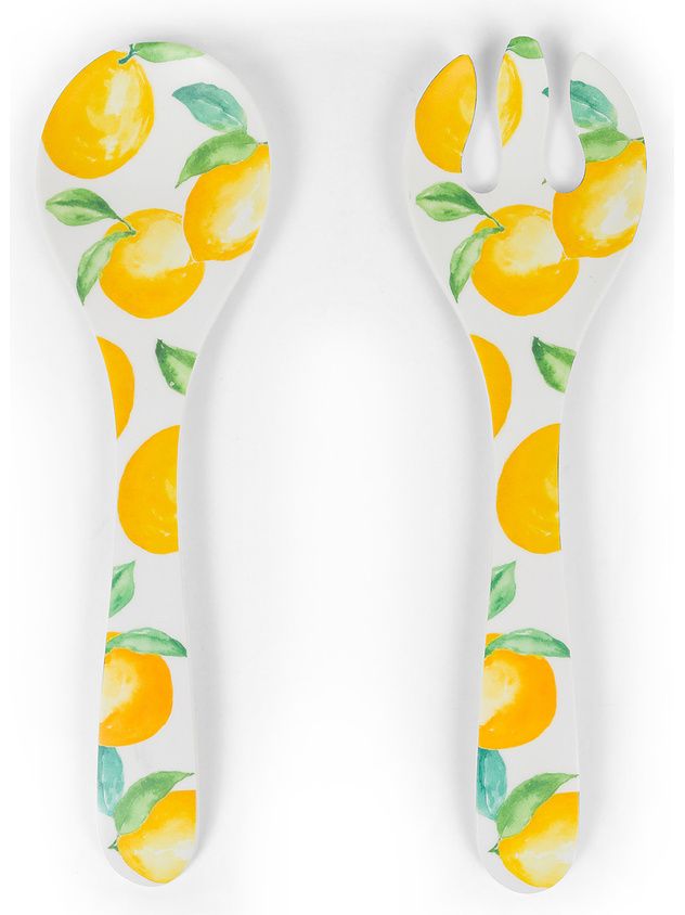 Set 2 posate melammina motivo limoni