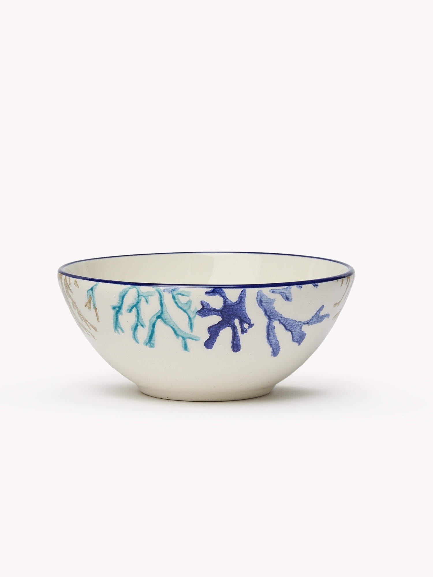 Ceramic bowl with coral pattern, Bianco/Azzurro, large image number 0