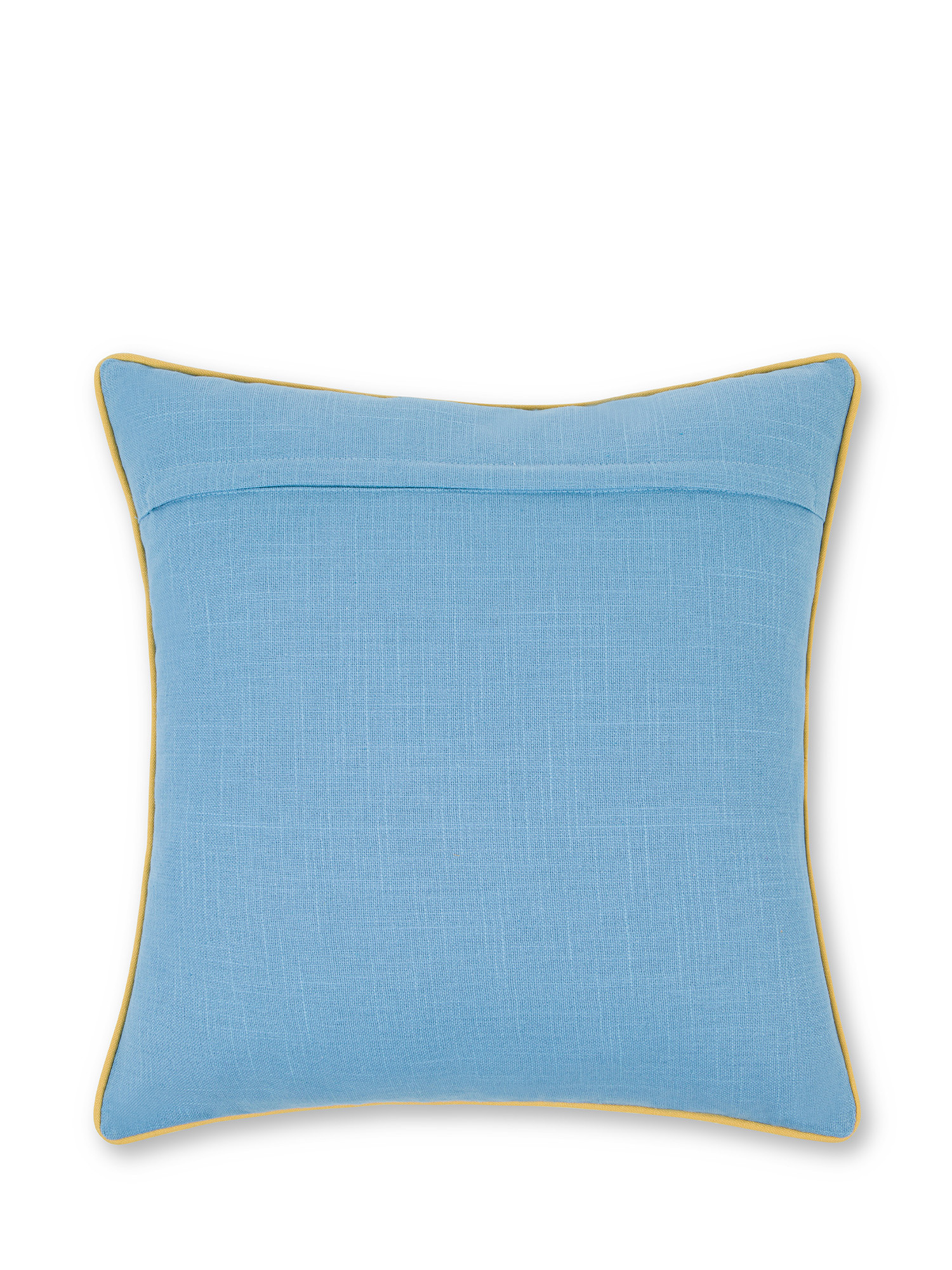 Cuscino cotone con ricamo 45x45cm, Azzurro, large image number 1