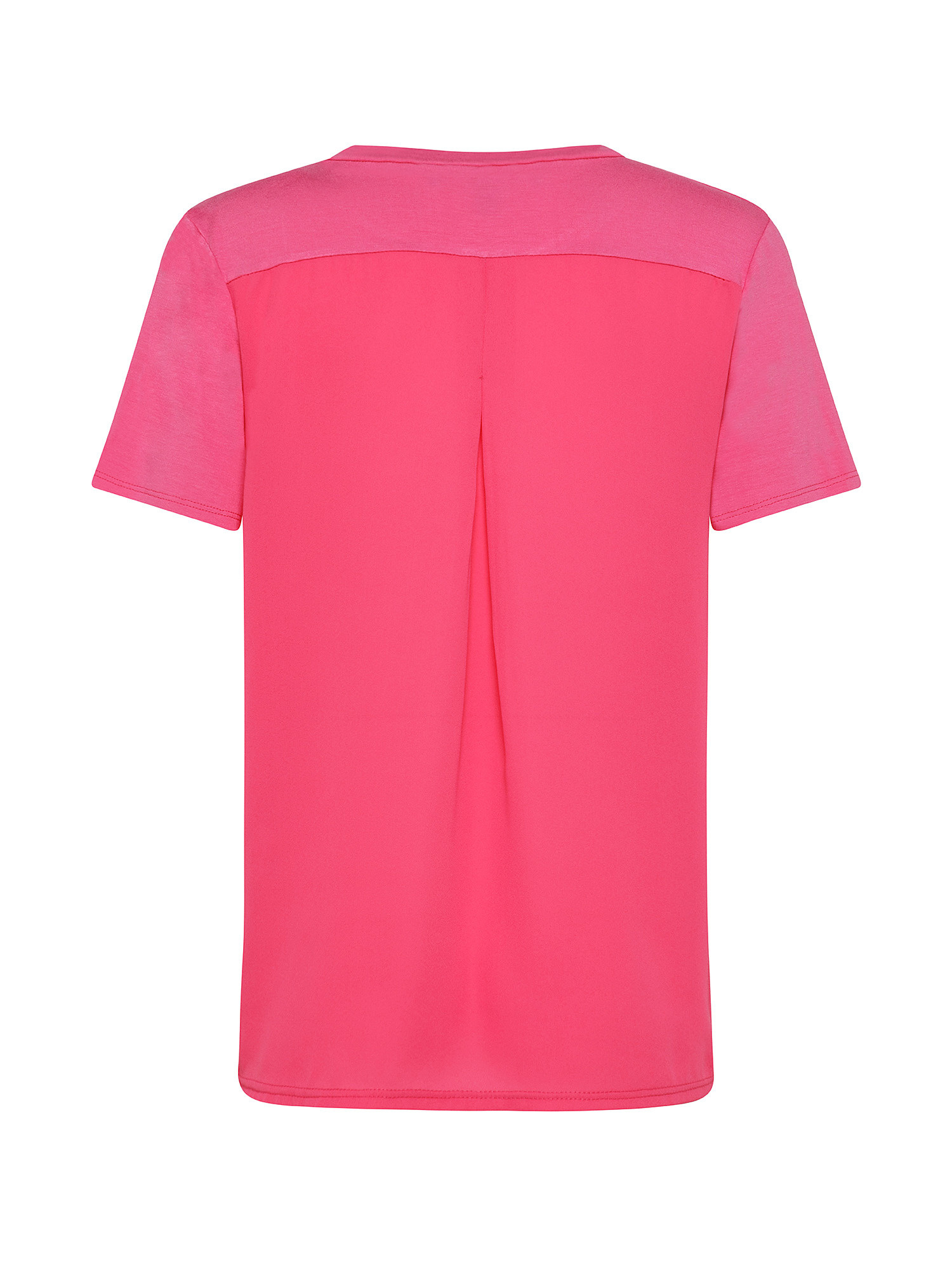 T-shirt con dorso in tessuto, Rosa fuxia, large image number 1