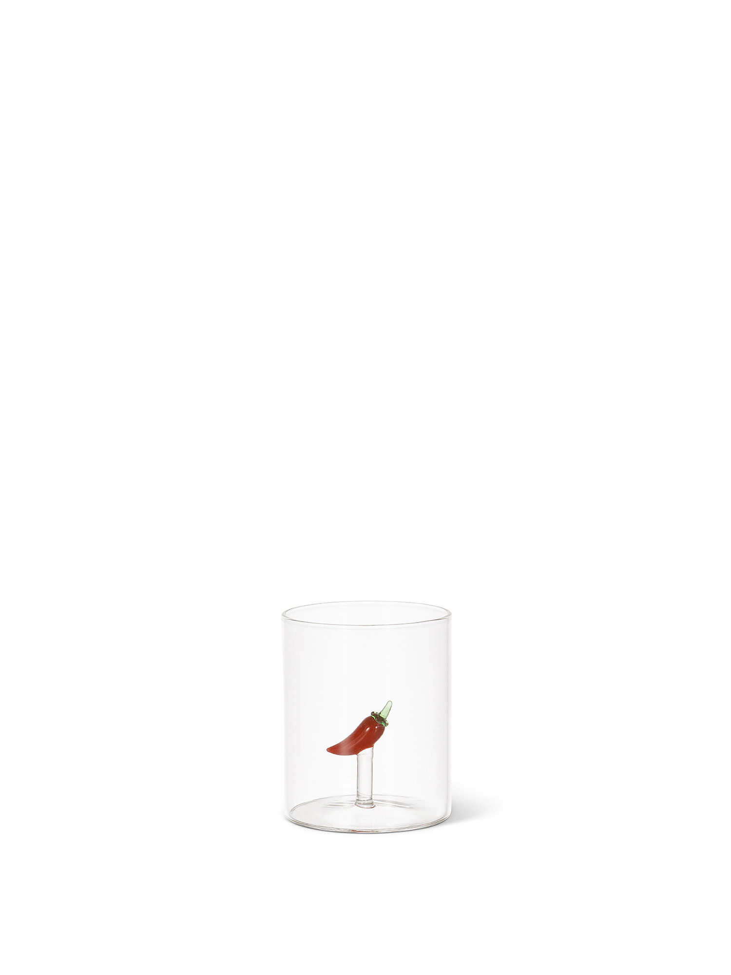 Bicchiere vetro dettaglio peperoncino, Trasparente, large image number 0