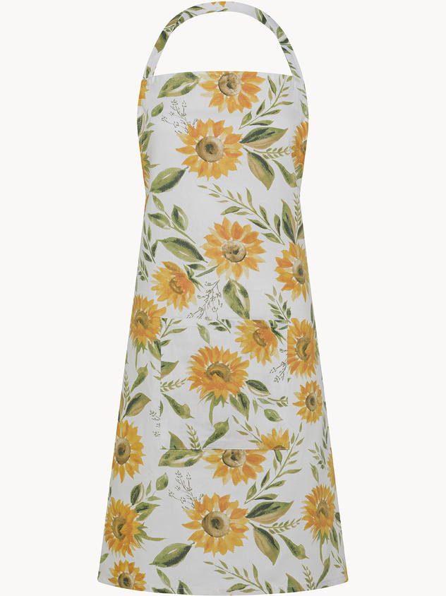 Cotton panama sunflower print kitchen apron
