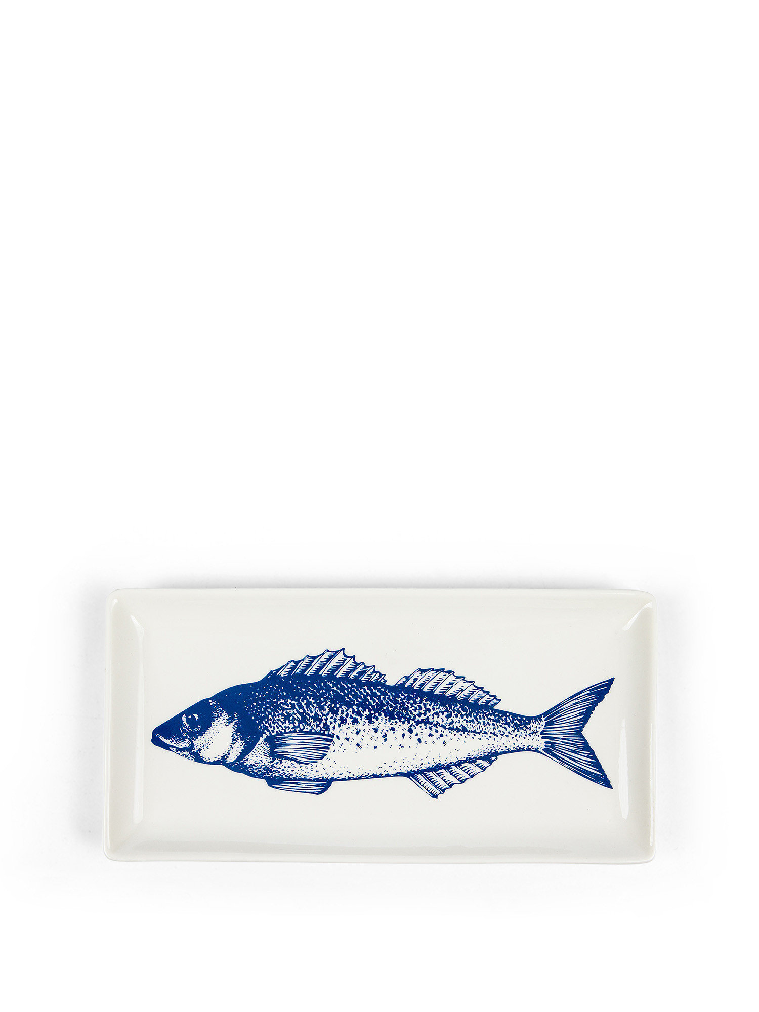 Piatto da portata new bone china motivo pesce, Bianco, large image number 0