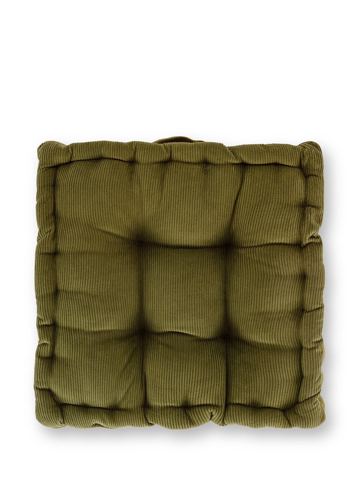 Cuscino materasso velluto tinta unita 40x40cm, Verde, large