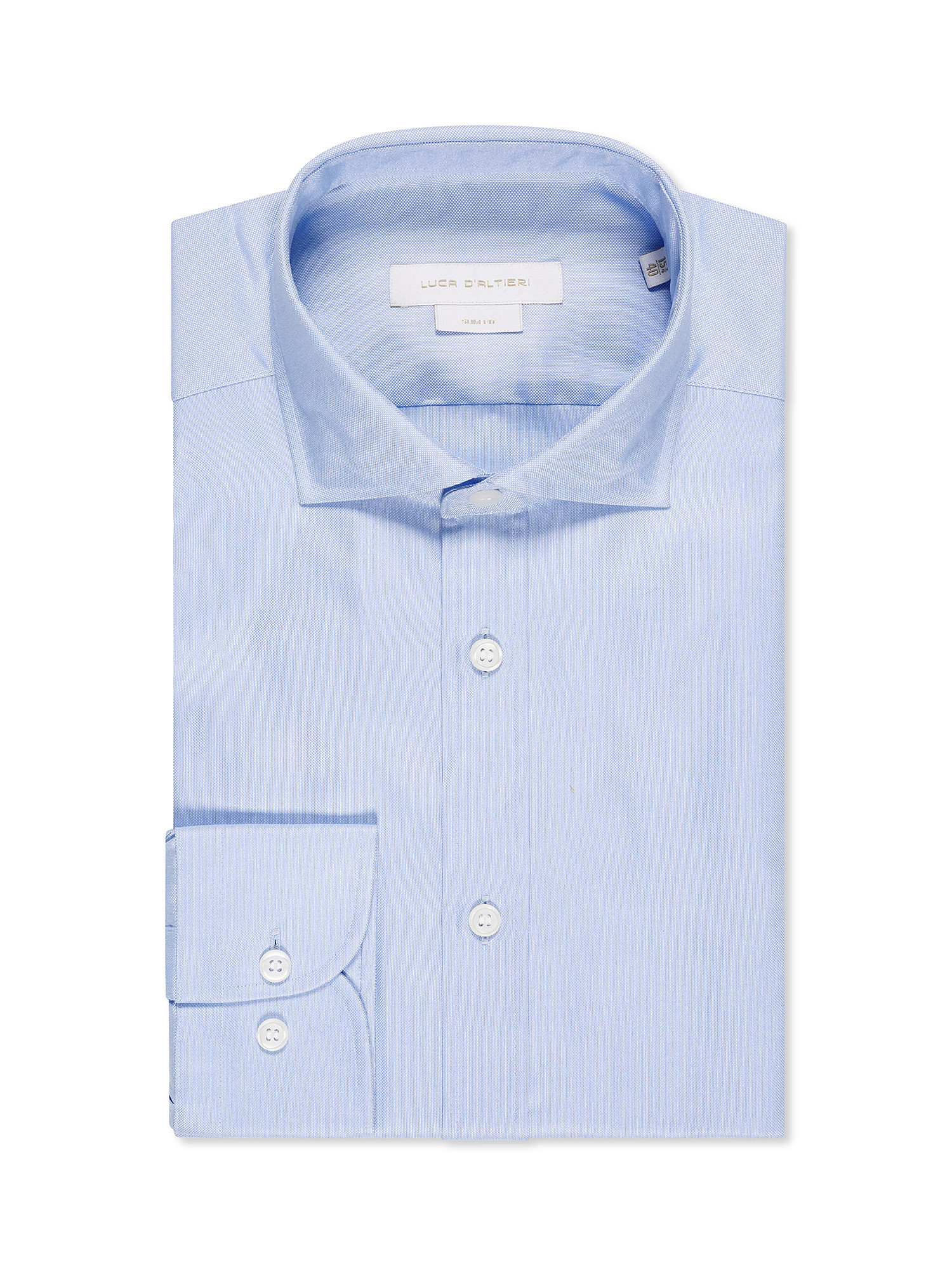 Camicia slim fit in puro cotone, Azzurro chiaro, large image number 0