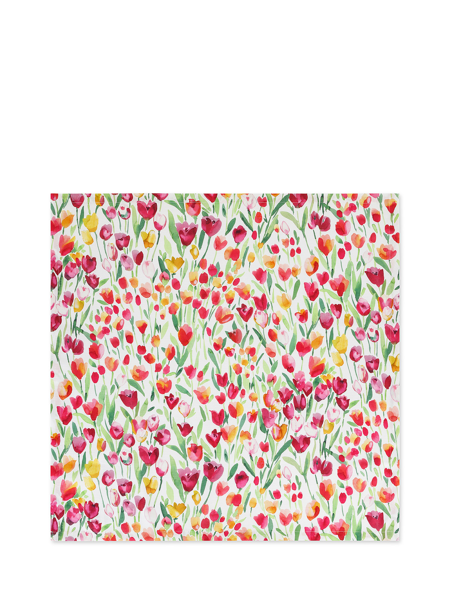 Centrotavola panama di cotone stampa tulipani, Multicolor, large image number 0
