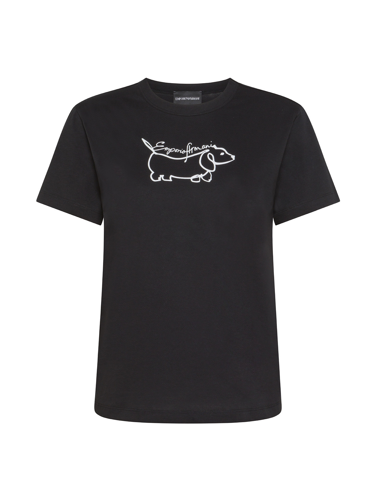 Emporio Armani - Cotton T-shirt with logo, Black, large image number 0