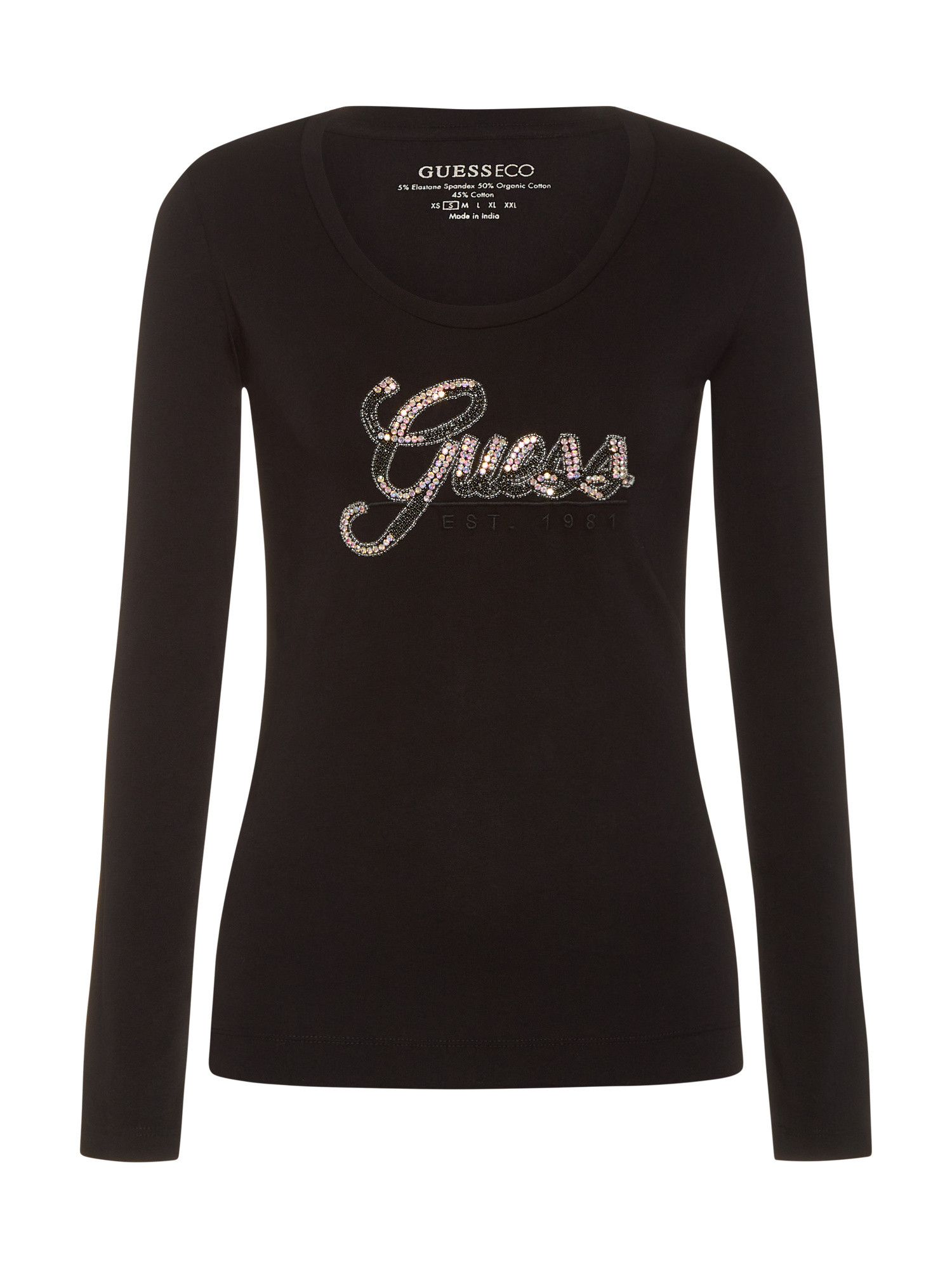 Guess - T-shirt con logo, Nero, large image number 0